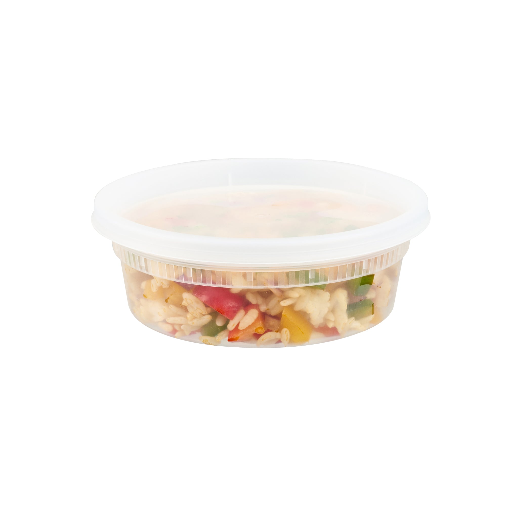 8 oz Round Clear Plastic Soup Containers with Lids - Microwave Safe, 4.5