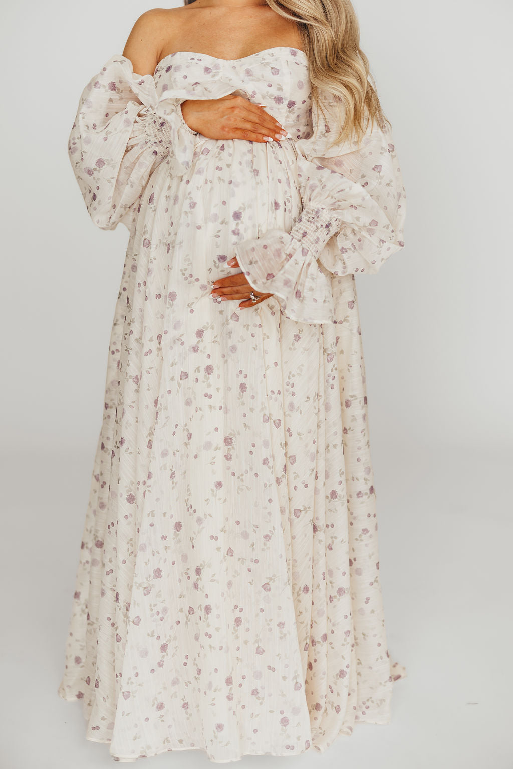 Dear Lily Floral Maxi Dress in Lilac - Maternity & Bump Friendly Women's Summer Dress for Beach, Wedding & Special Occasions