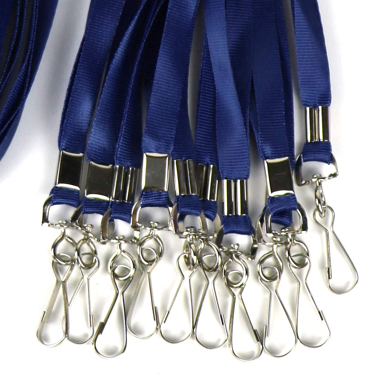 Premium Nylon Lanyards for ID Badges - 100 Pack (Navy Blue) - Ideal for Office, School & Events