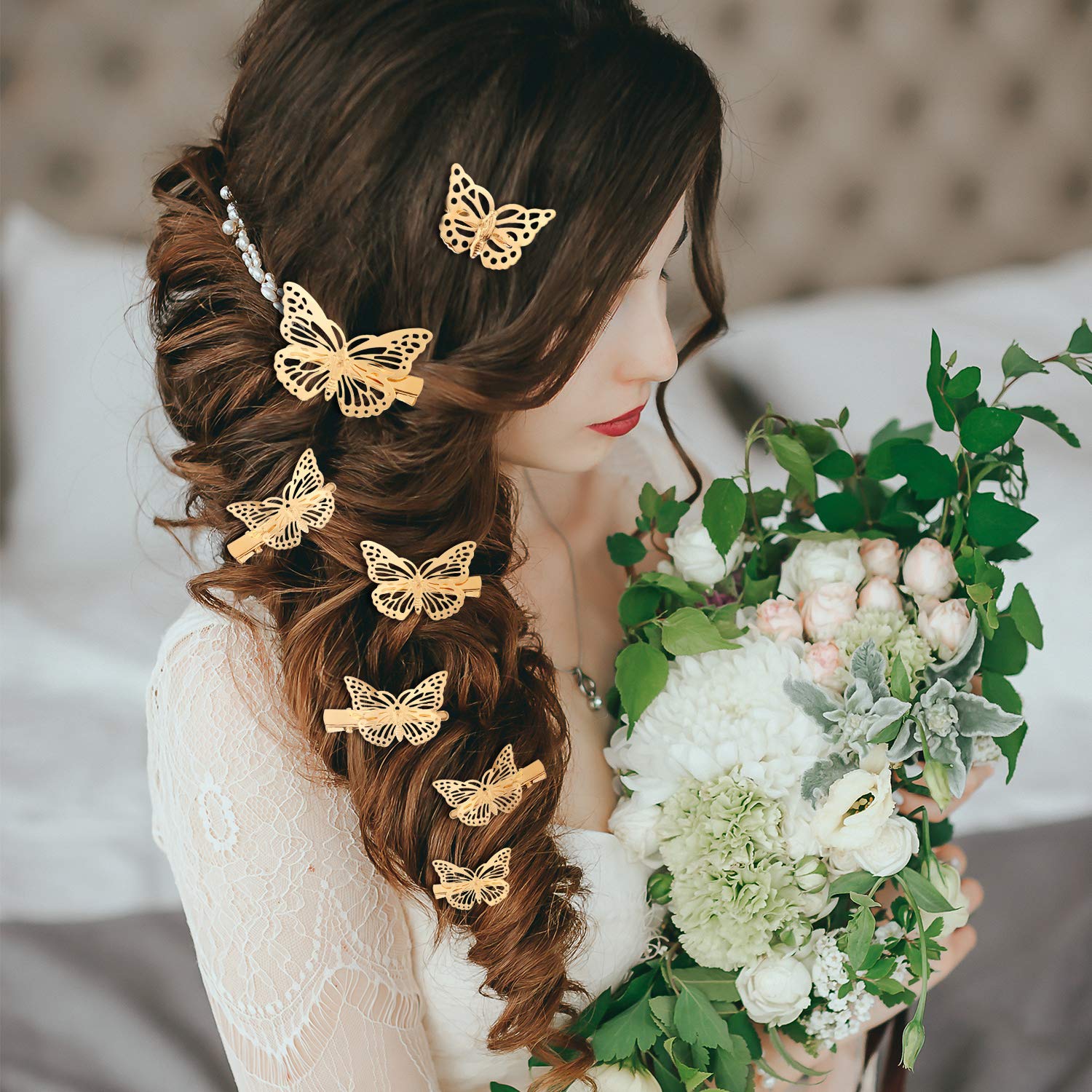 24-Piece Halloween Butterfly Hair Clips - Metallic Hollow Hairpins for Women & Girls - Gold Hair Accessories for Weddings, Brides, Parties & Cosplay - 2 Styles & 2 Sizes - Perfect for Costumes, DIY Crafts & Gift Giving
