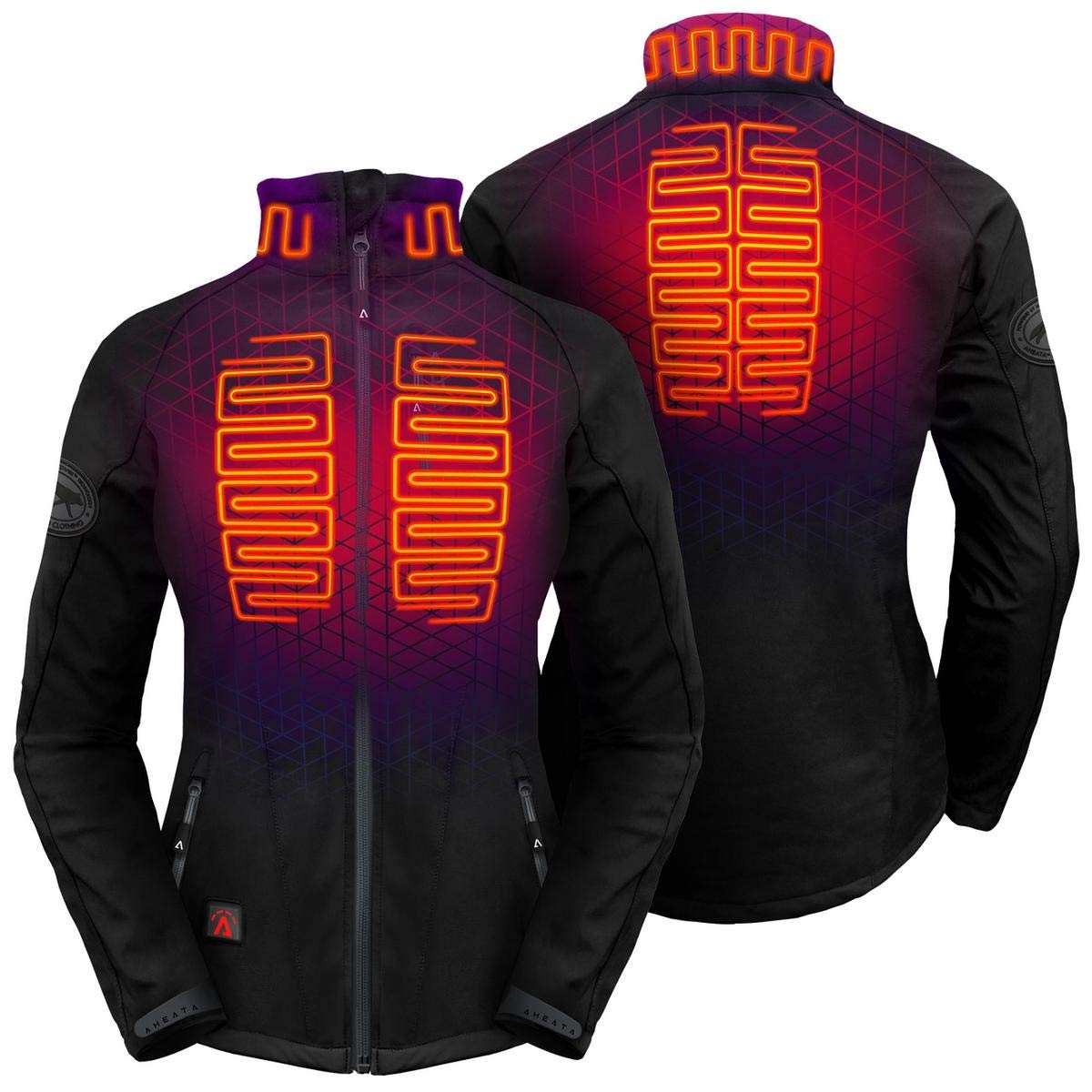 7V Battery Heated Jacket for Women - Winter Softshell Heated Jacket with USB Charging - Warm Electric Jacket for Skiing, Hiking & Outdoor Activities - Black - Perfect for Cold Weather & Winter Sports