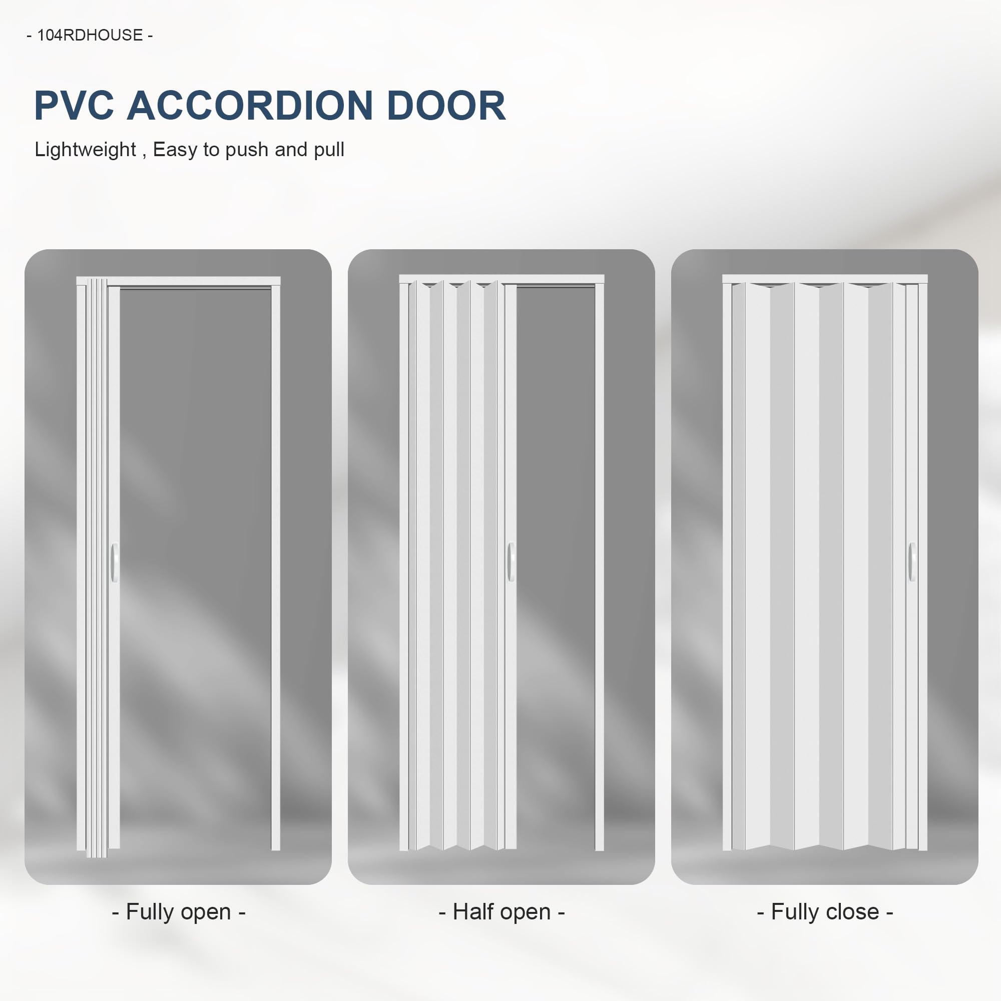30×80 Inch White PVC Indoor Accordion Folding Door - Cabinet Internal Partition with Handle & Latch | Includes Installation Hardware | Perfect for Closets, Pantries & Room Dividers