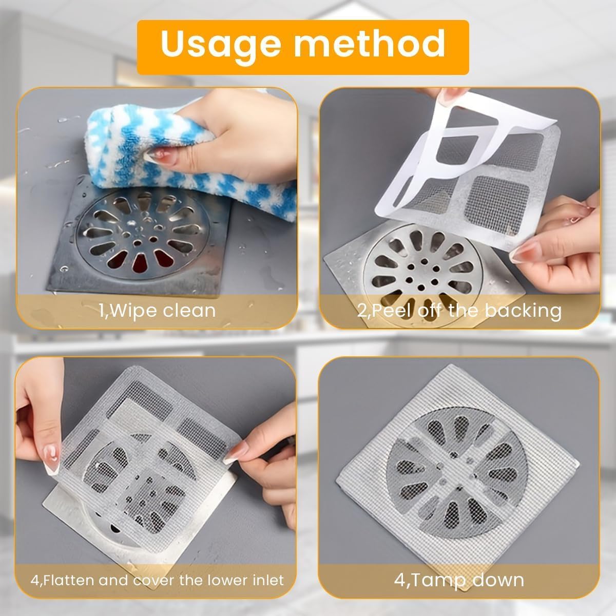 Barasti® 15-Pack Disposable Shower Drain Cover Hair Catcher - Mesh Sticker Strainer for Bathroom, Bathtub, Kitchen & Laundry Sink - Prevents Clogs & Protects Pipes - Perfect for Homes, Apartments & Hotels