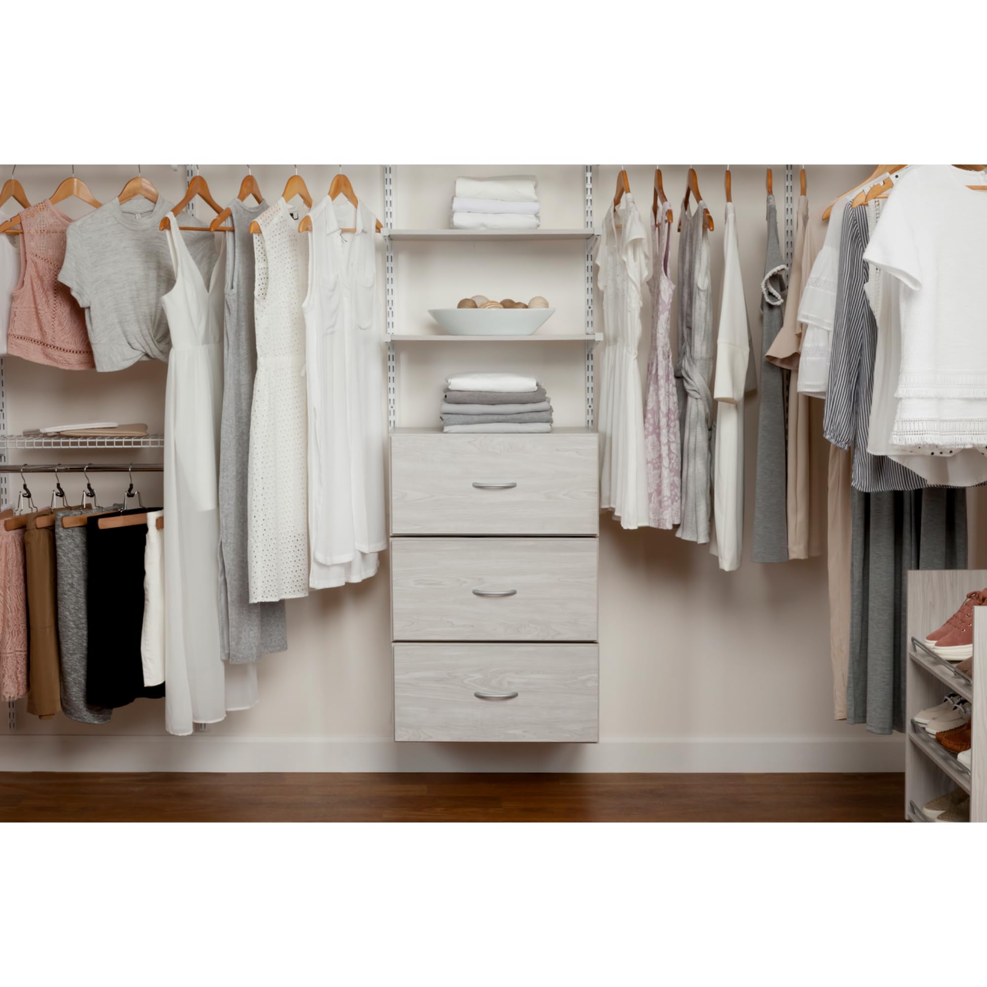 Rubbermaid Configurations Custom Closet Kit - 6 to 10 Ft Adjustable Metal Wire Shelving System with White Finish | Expandable Storage Solution for Home Organization | Perfect for Closet, Pantry, Laundry Room & Mudroom Organization | Includes All Hardware for Easy Installation
