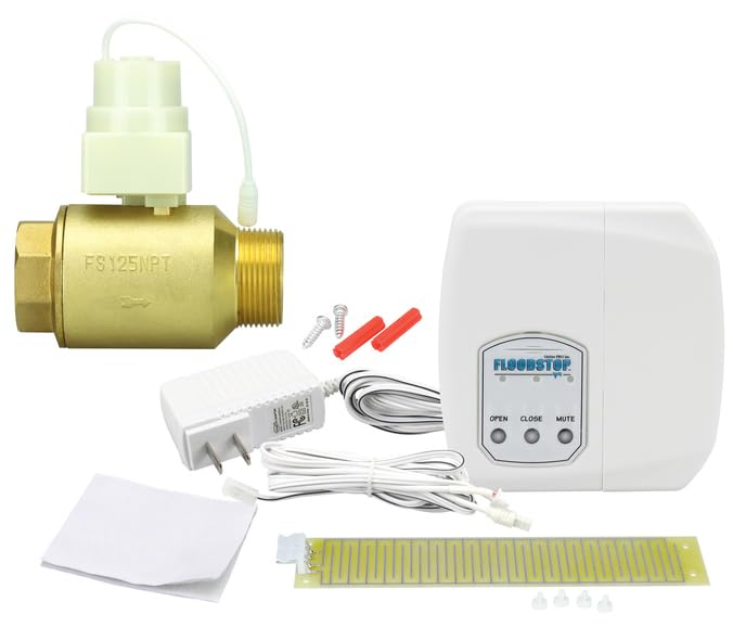 FloodStop Water Heater Leak Detector Kit with Automatic Shut-Off Valve, 1-1/4