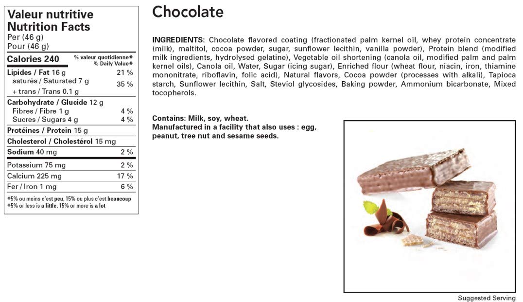 ProtiDiet Chocolate Protein Wafer Bar - High Protein Low Carb Snack for Weight Loss, Keto Diet & Muscle Recovery - Perfect for Gym, Workouts and On-the-Go Nutrition