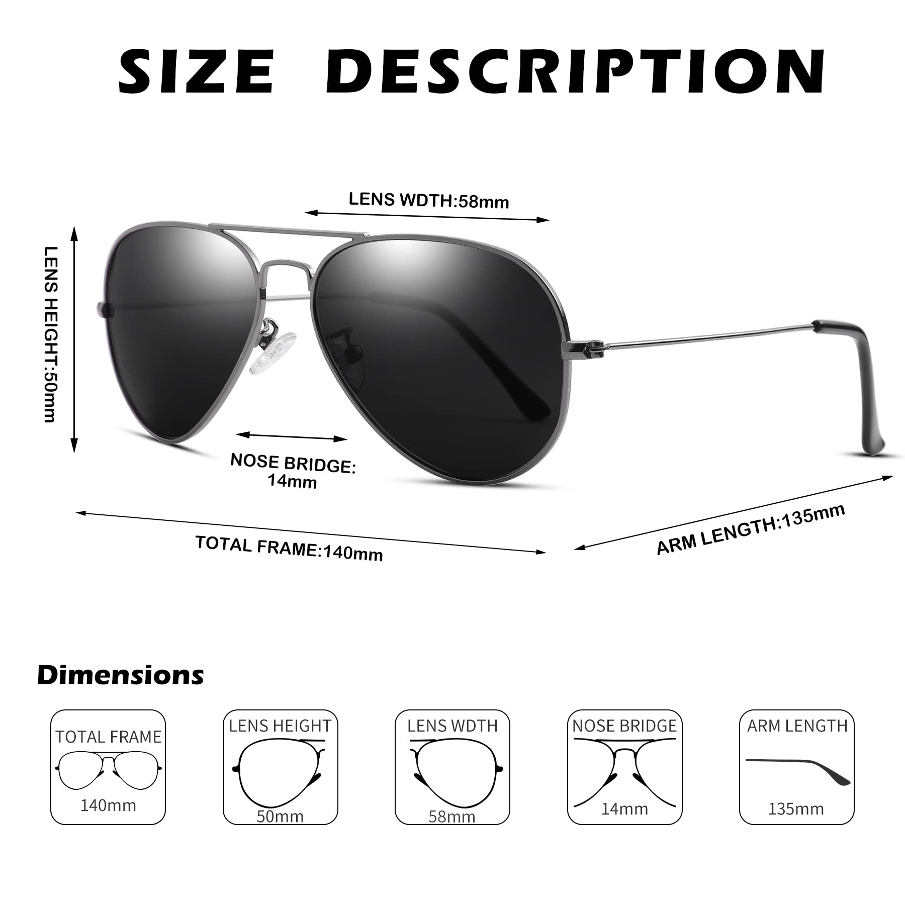 Pro Acme Aviator Sunglasses for Men & Women - Classic Polarized Lenses with UV400 Protection - Perfect for Driving, Outdoor Sports & Summer Fashion