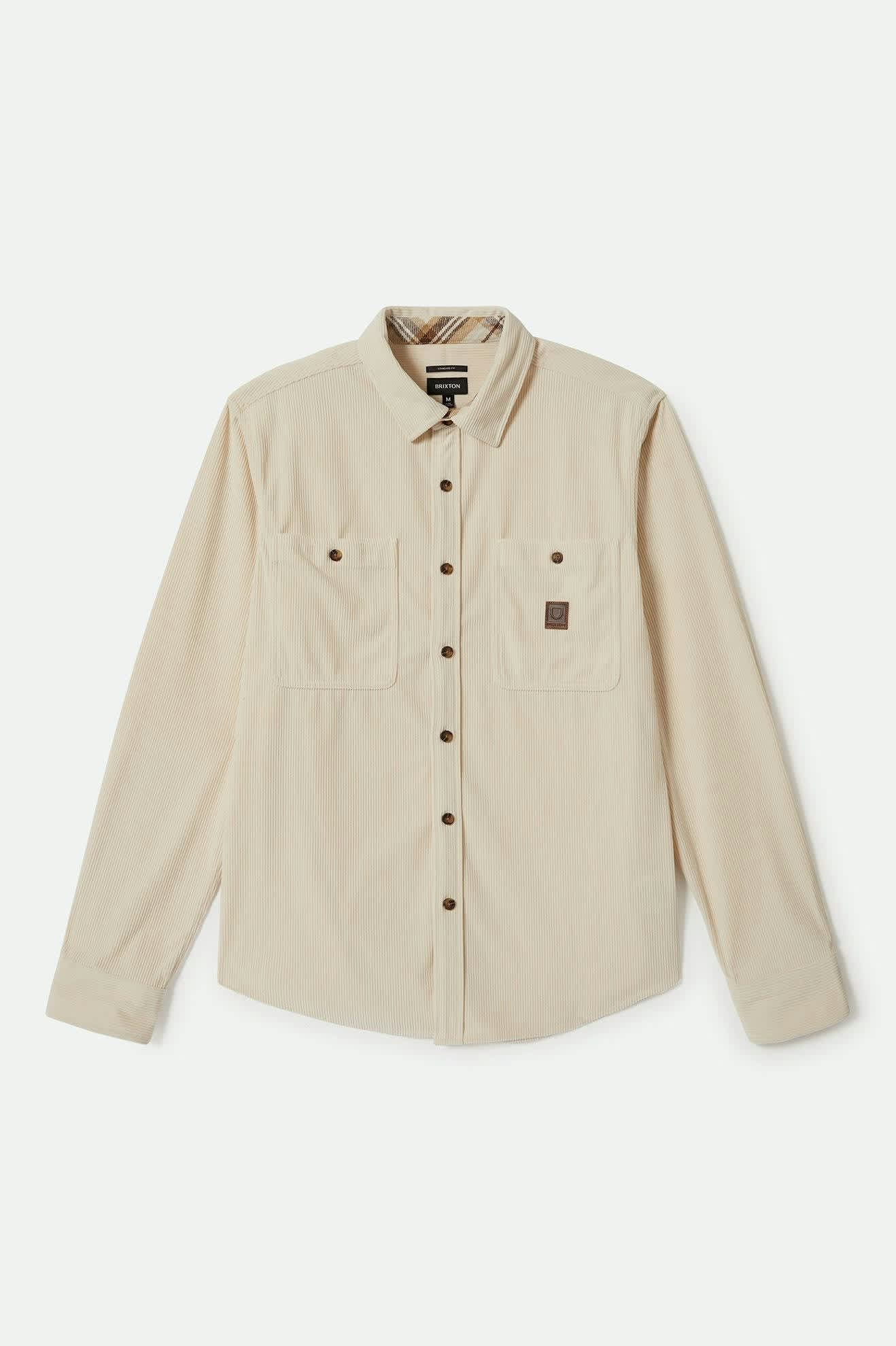 Field Corduroy Long Sleeve Overshirt in Whitecap - Vintage Inspired Casual Shirt for Men, Perfect for Fall Layering and Outdoor Adventures