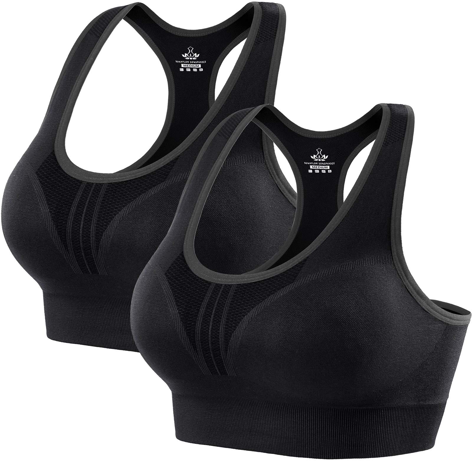 Heathyoga High Impact Sports Bras for Women - Padded Workout Bras with Racerback Design for Yoga, Running & Gym | Comfortable Support for Active Lifestyles
