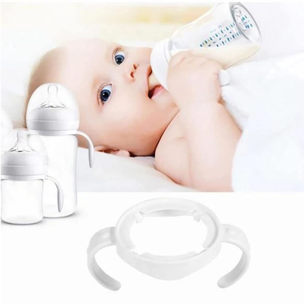 Newmemo Baby Bottle Handles - 2 Pack Ergonomic Grip Holder for Avent Natural Wide Mouth PP/Glass Feeding Bottles | Secure & Easy to Hold | Perfect for Travel, Daycare & On-the-Go Feeding Accessories