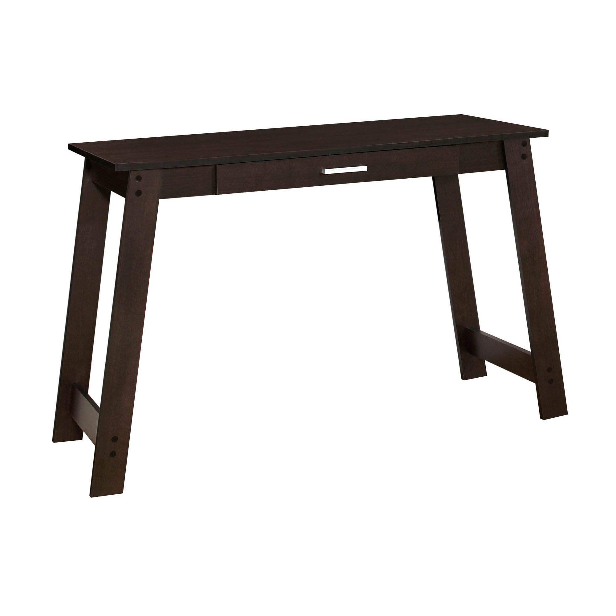 Offex 42 Inch Modern Rectangular Computer Desk with Drawer, Cappuccino Finish - Home Office Writing Desk for Small Spaces & Workstations
