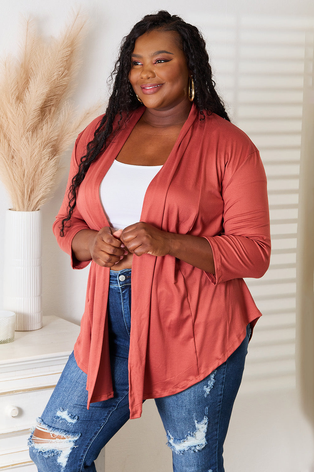 Culture Code Full Size Open Front Cardigan for Women - Soft & Cozy Knit Sweater Wrap - Perfect for Office, Lounge & Casual Outfits