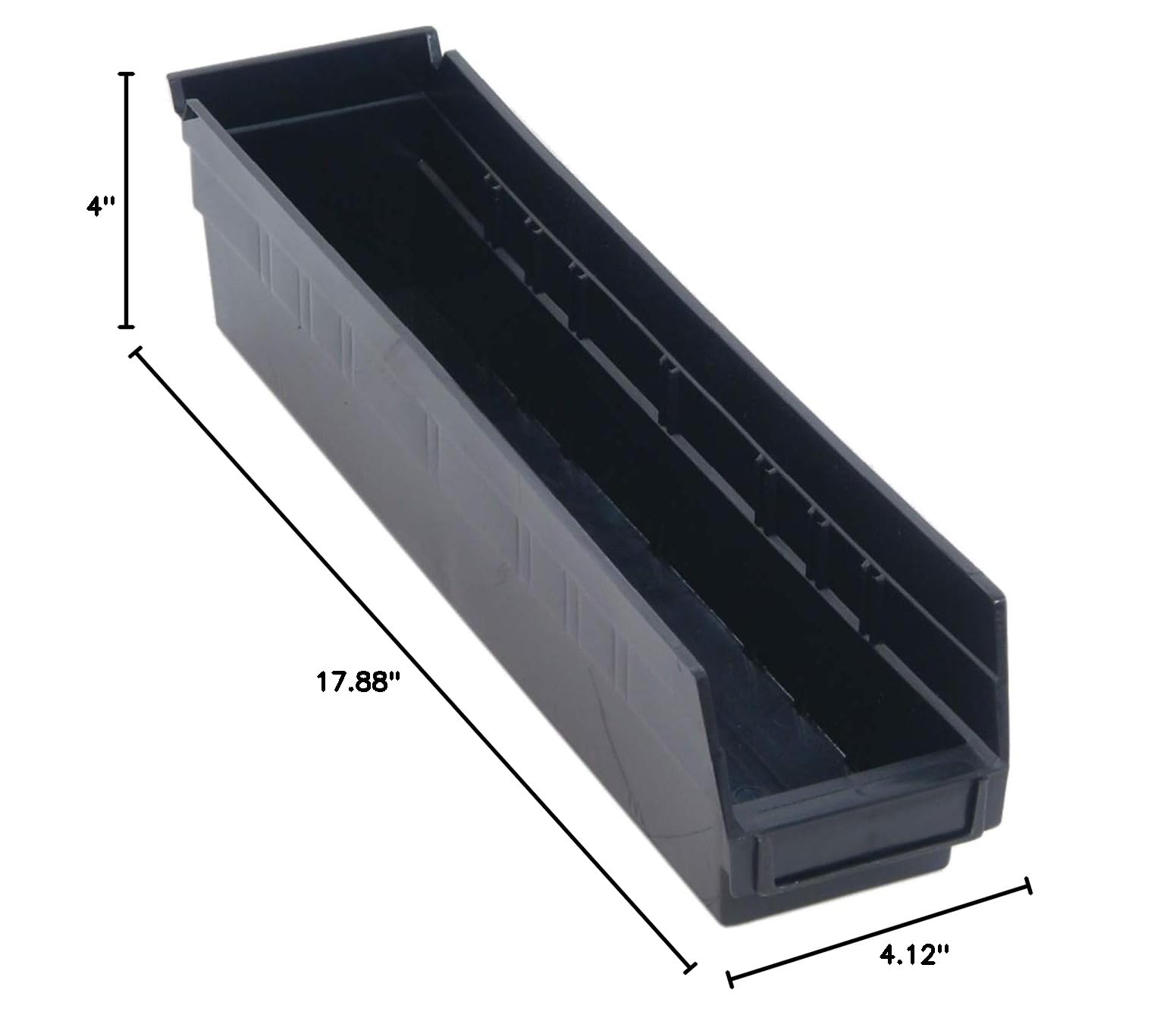 Quantum 10-Pack Black Conductive Plastic Shelf Bins - 17.8