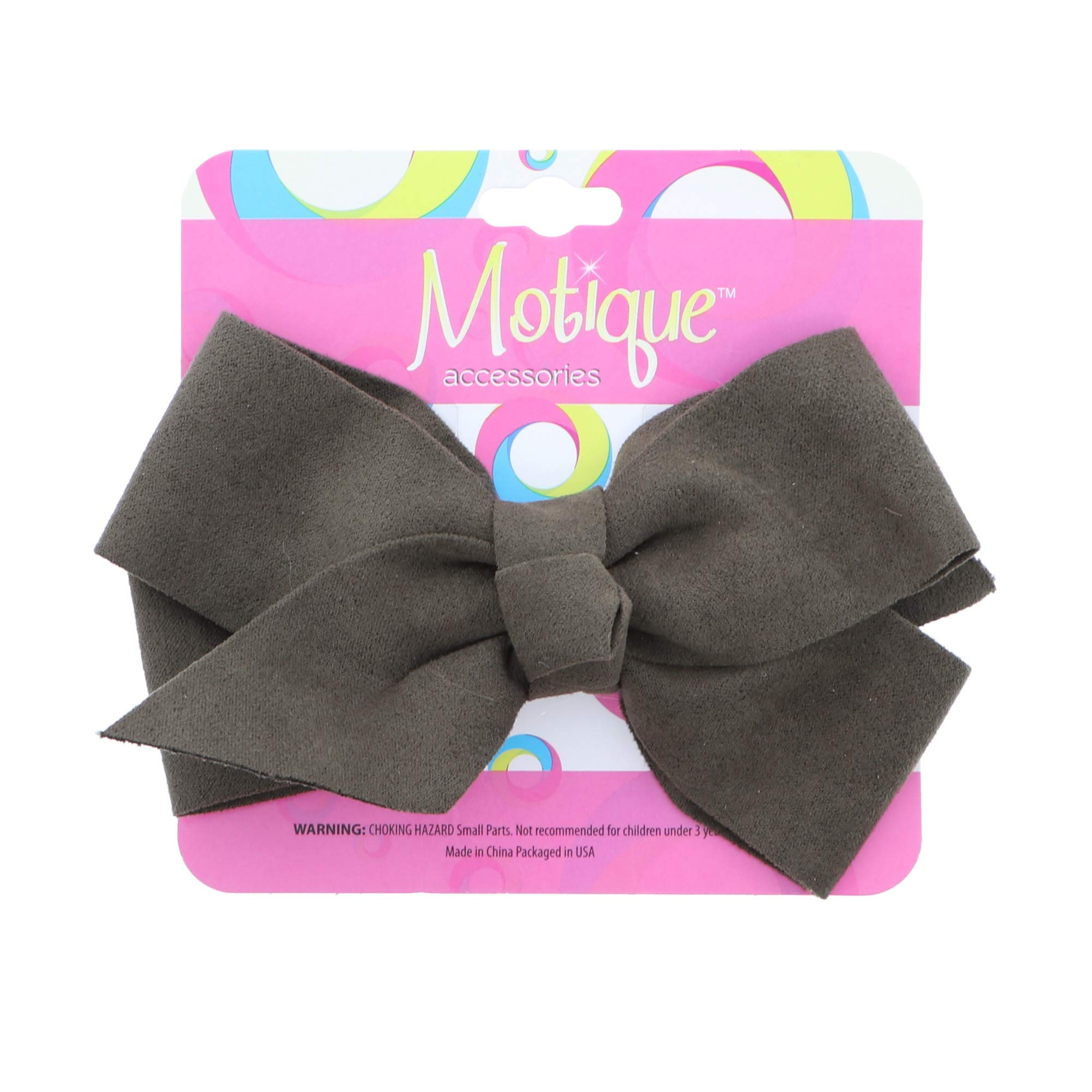 5 Inch Olive Suede Hair Bow for Girls - Elegant Hair Accessory for Parties, Weddings, and Everyday Style