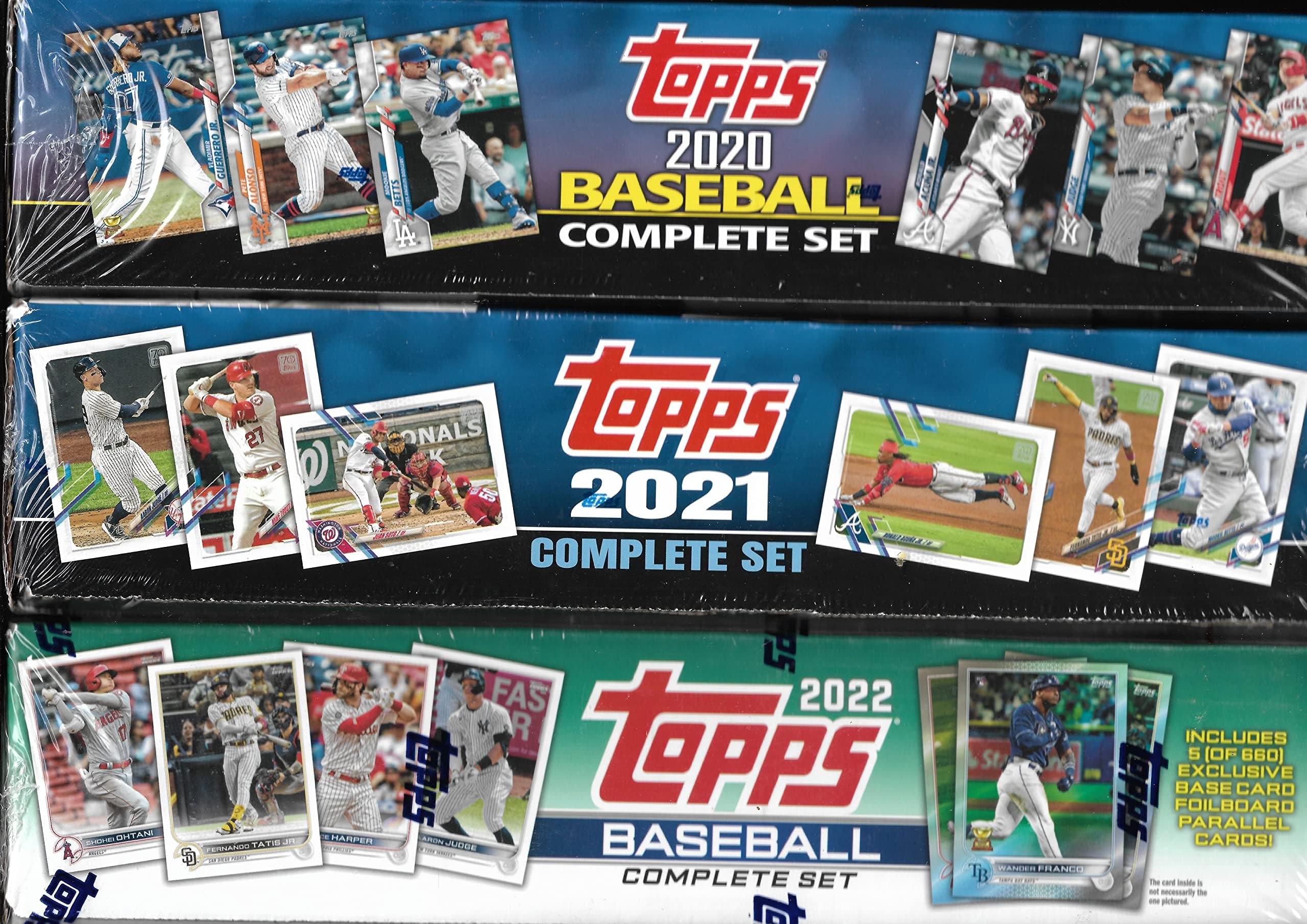 2020-2022 Topps Baseball Cards Complete Factory Sealed Sets - 3 Pack Bundle for Collectors, Gifts & Fantasy Sports Enthusiasts