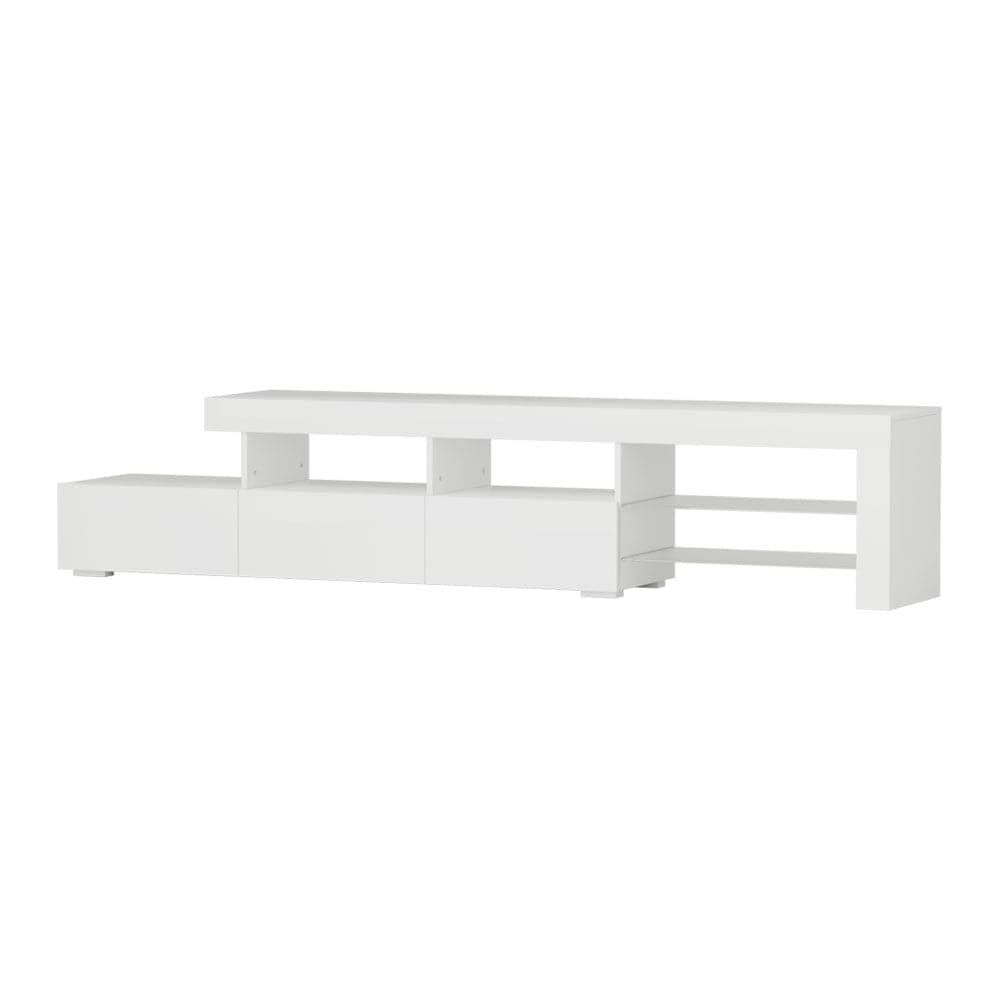 Artiss 86-Inch White LED TV Stand with Storage - Modern Entertainment Center for Living Room, Bedroom & Home Theater Setup