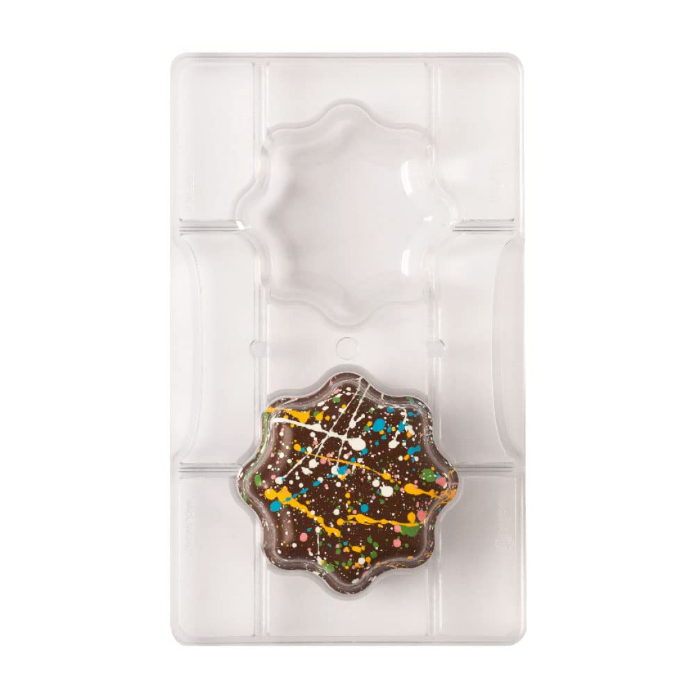 DECORA 0050072 Chocolate Flower Silicone Mold - 75mm Base Diameter x 25mm Height - 2 Cup Capacity - Perfect for Baking, Candy Making & DIY Chocolate Decorations