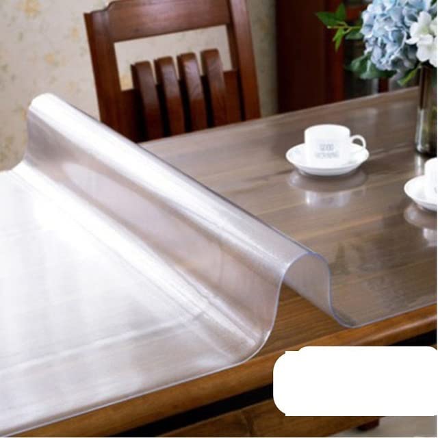 Waterproof PVC Tablecloth - Transparent Frosted Pattern Table Cover 50x100cm - Oil-Resistant Kitchen Table Mat for Glass & Wooden Tables - Easy to Clean & Durable for Indoor & Outdoor Use