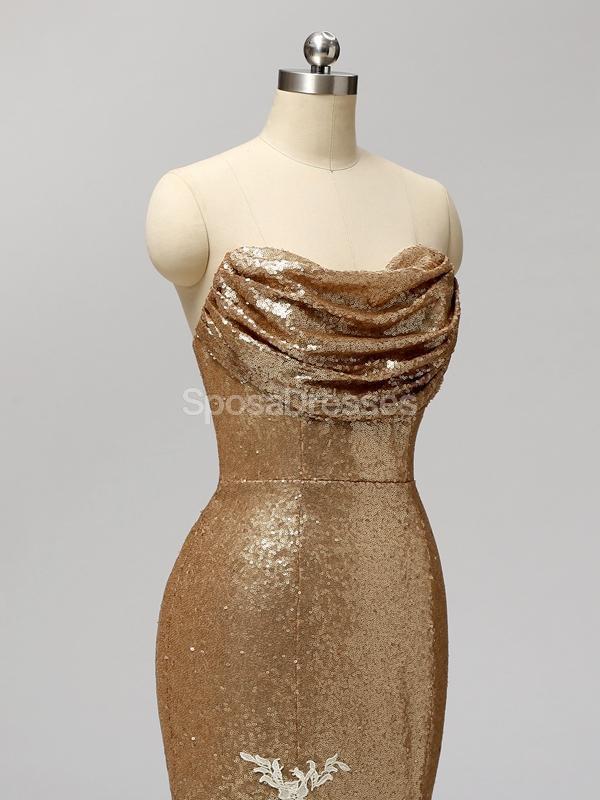 Gold Sequin Sweetheart Mermaid Bridesmaid Dresses - Elegant Formal Gowns for Weddings, Prom & Special Occasions | Style WG597