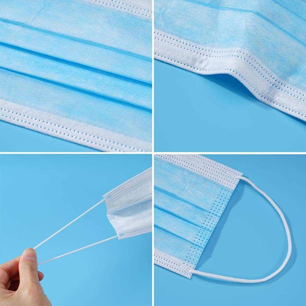 GreatDio® 75 Pcs Disposable 3-Ply Earloop Face Masks - Breathable Protection for Home, School, Office & Travel - Comfortable Blue Masks for Daily Use & Public Safety