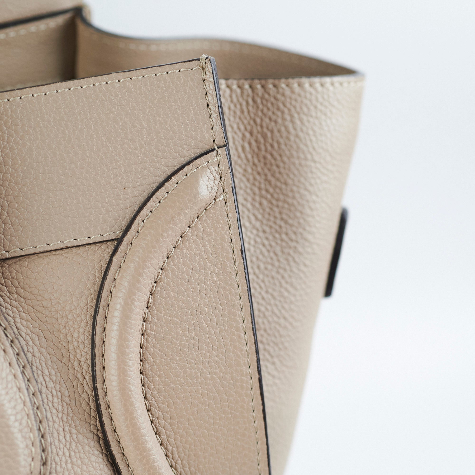 Celine Micro Luggage Tote Bag in Beige | Premium Leather Handbag for Women | Perfect for Work, Travel & Everyday Use