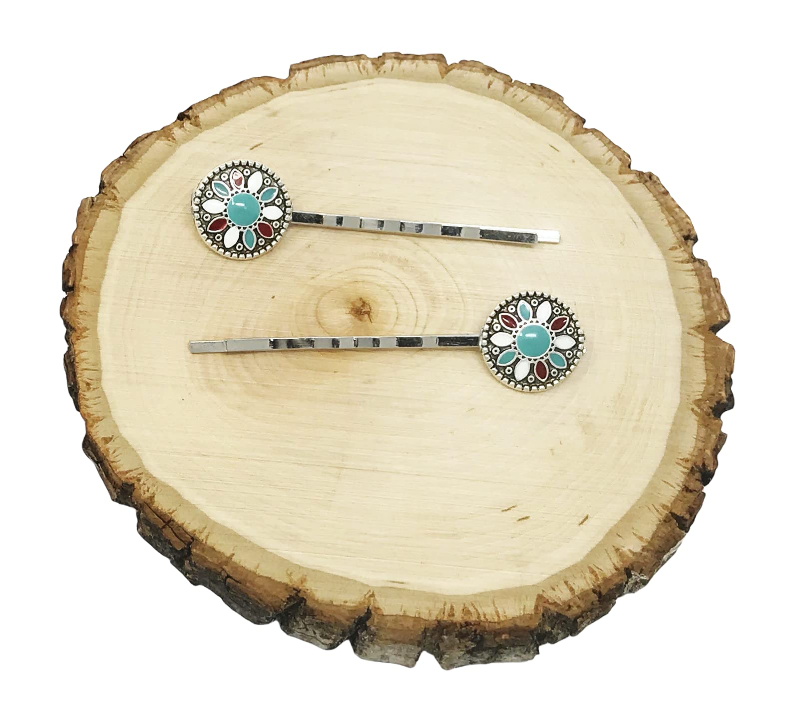 Boho Turquoise Hair Pins for Women - Western Cowgirl Accessories for Weddings & Parties