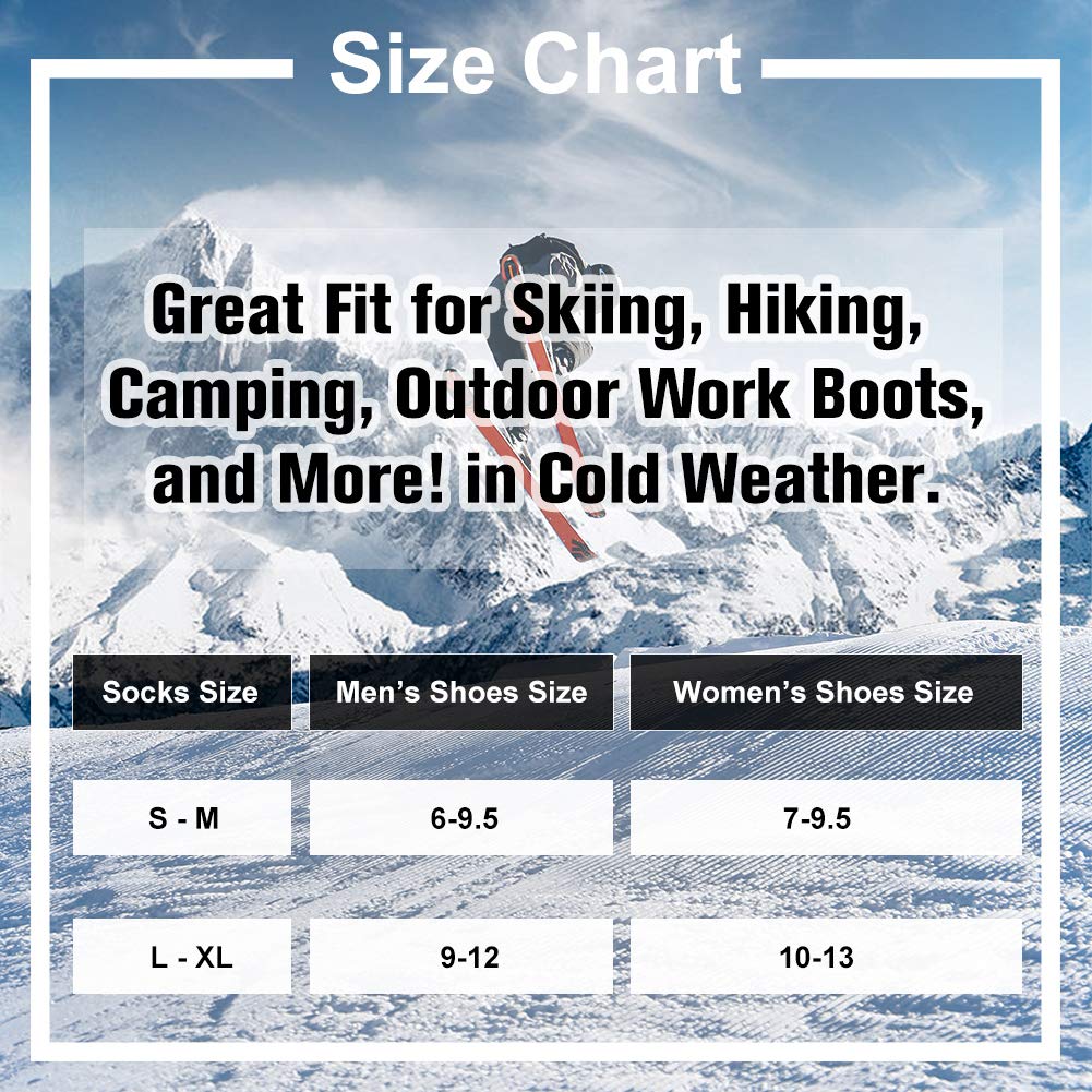 Thermal Winter Socks for Men & Women - Extra Thick Insulated Heated Crew Boot Socks for Extreme Cold Weather - Perfect for Skiing, Hiking & Outdoor Winter Activities