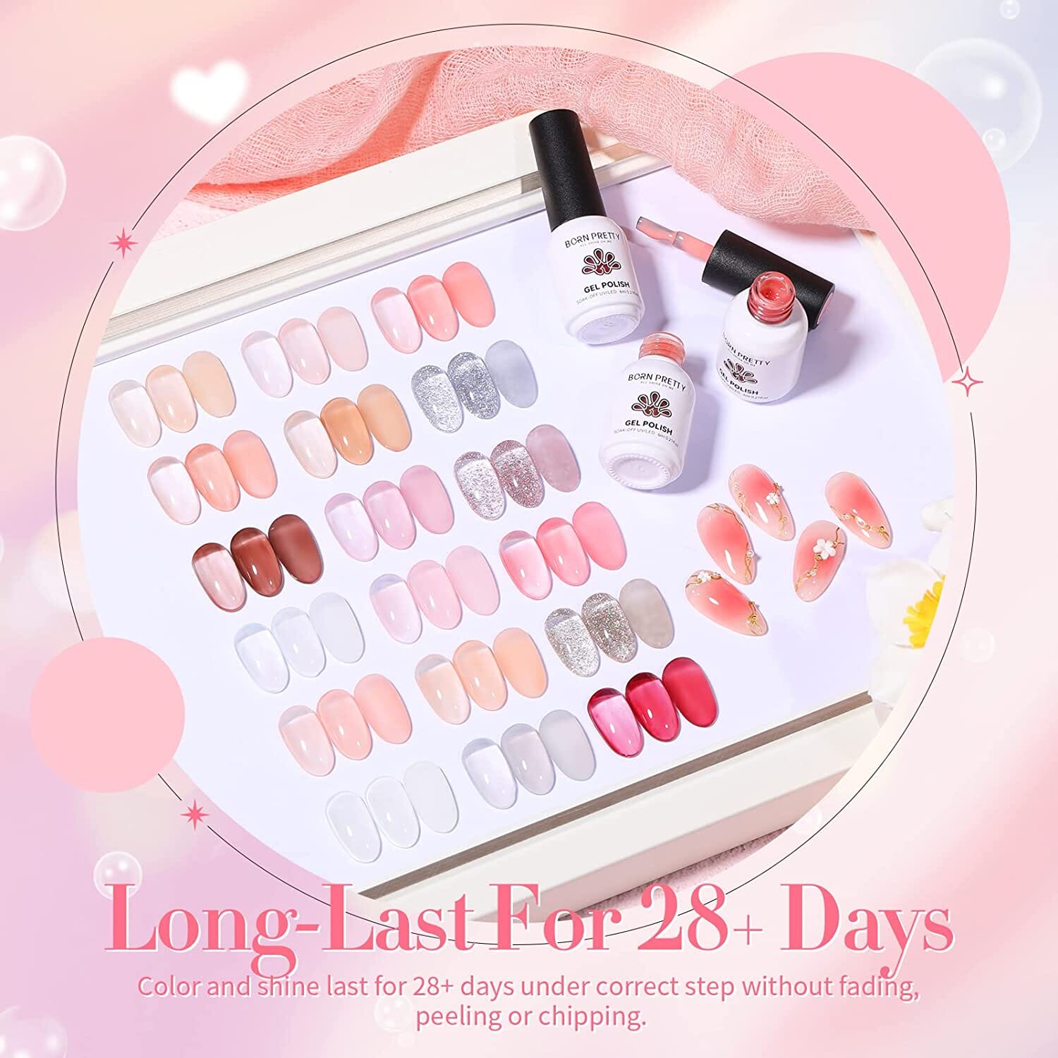 21Pcs Jelly Gel Polish Set - Long Lasting Nail Art Kit with UV/LED Lamp for Salon & Home Manicure - Perfect for DIY Nails, Parties & Gifts