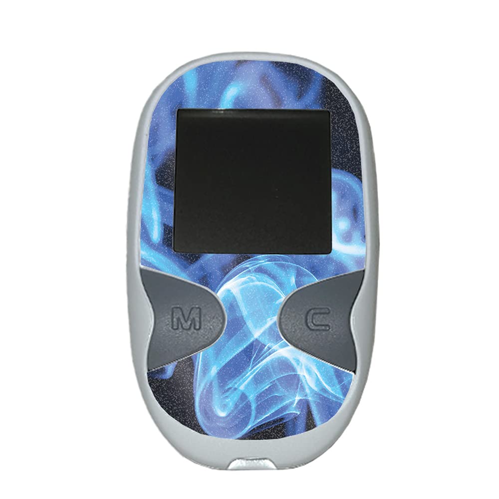 MightySkins Glossy Glitter Skin Cover for Care Touch Glucose Meter - Blue Flames Design | Protective & Durable High-Gloss Finish | Easy to Apply | Made in USA | Perfect for Diabetes Management & Travel Use