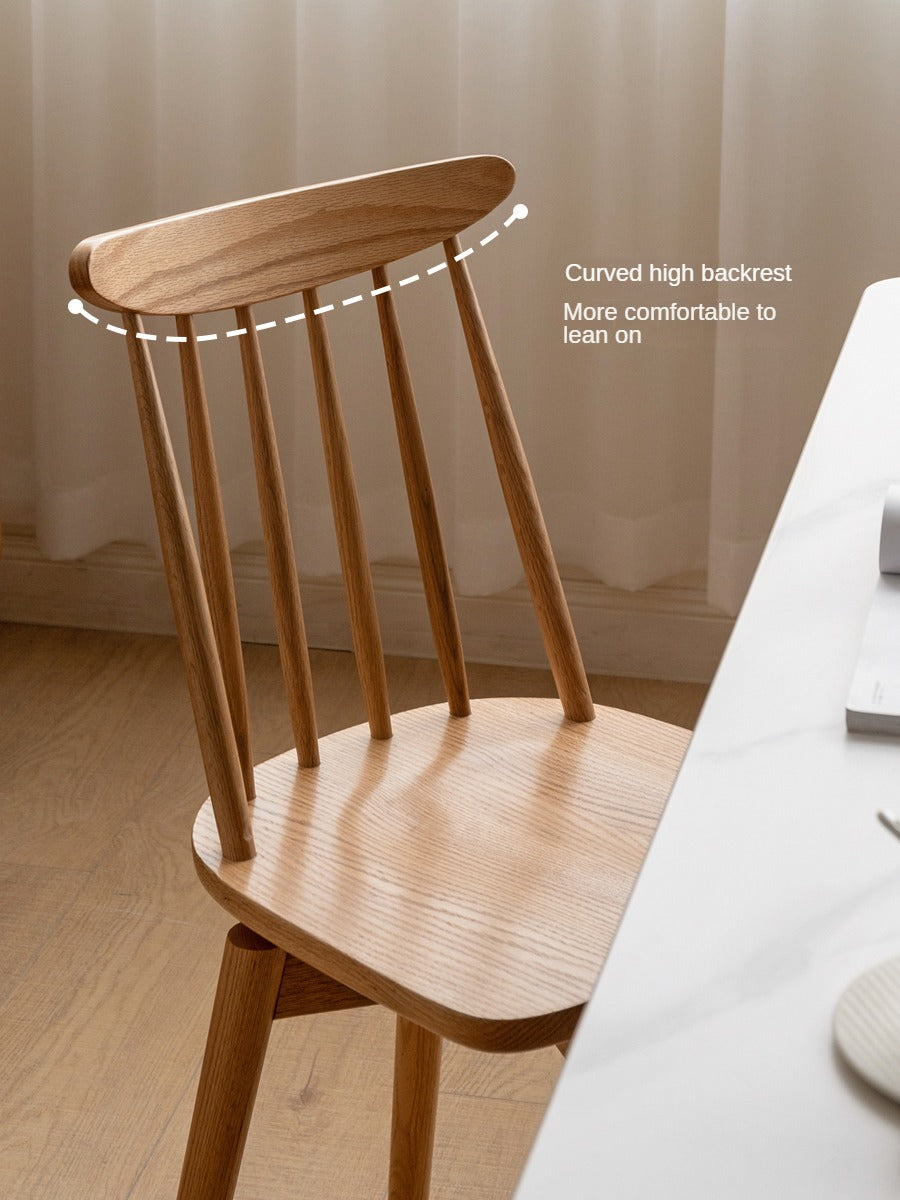 Premium Oak Solid Wood Windsor Chairs - 360 Degree Swivel Dining Set of 4 - Perfect for Kitchen, Dining Room & Home Office Furniture