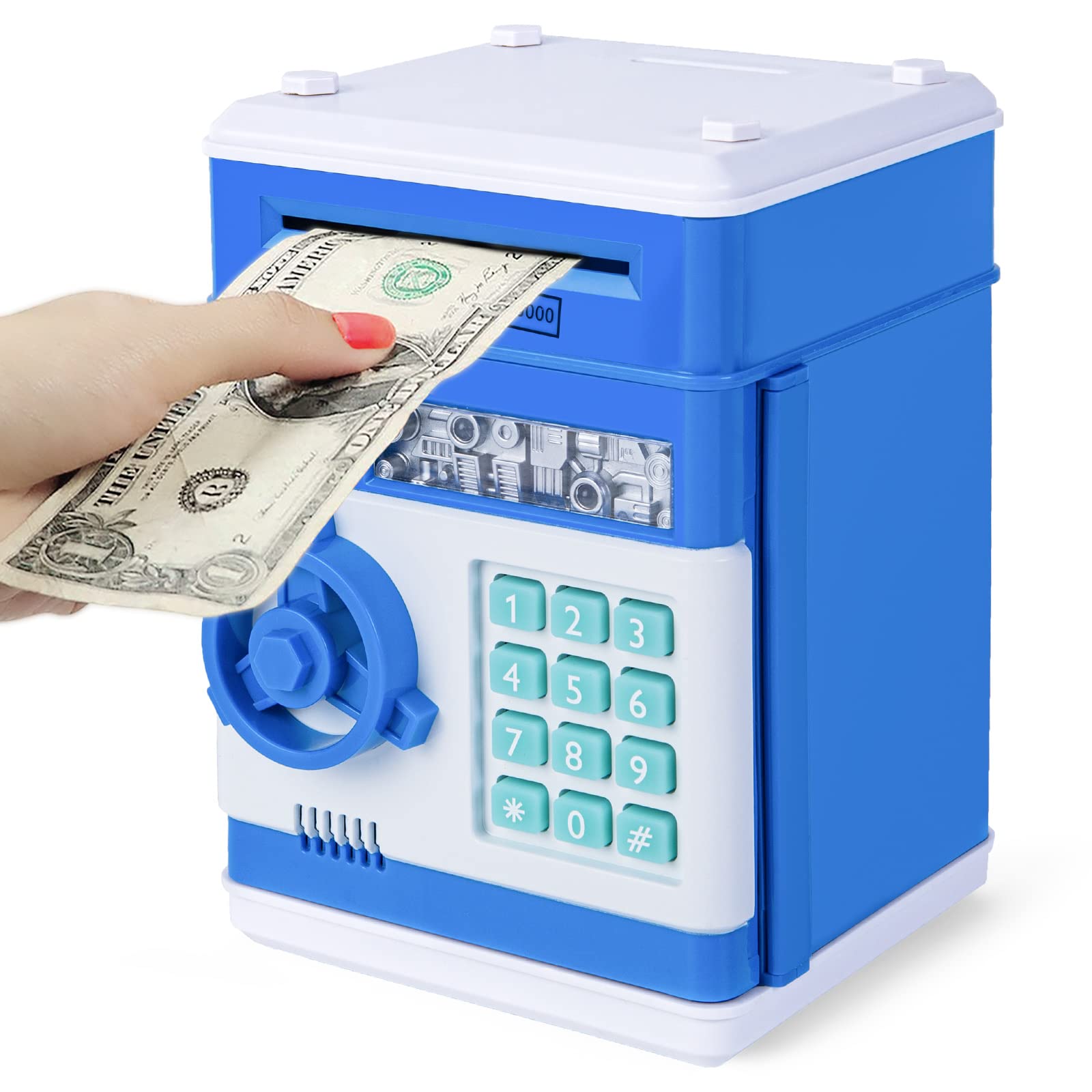 Refasy Electronic Piggy Bank with ATM Function - Digital Money Saving Coin Bank for Kids Ages 3-12 - Fun Educational Toy Gift for Boys & Girls - Perfect for Birthday, Christmas & Financial Literacy Learning
