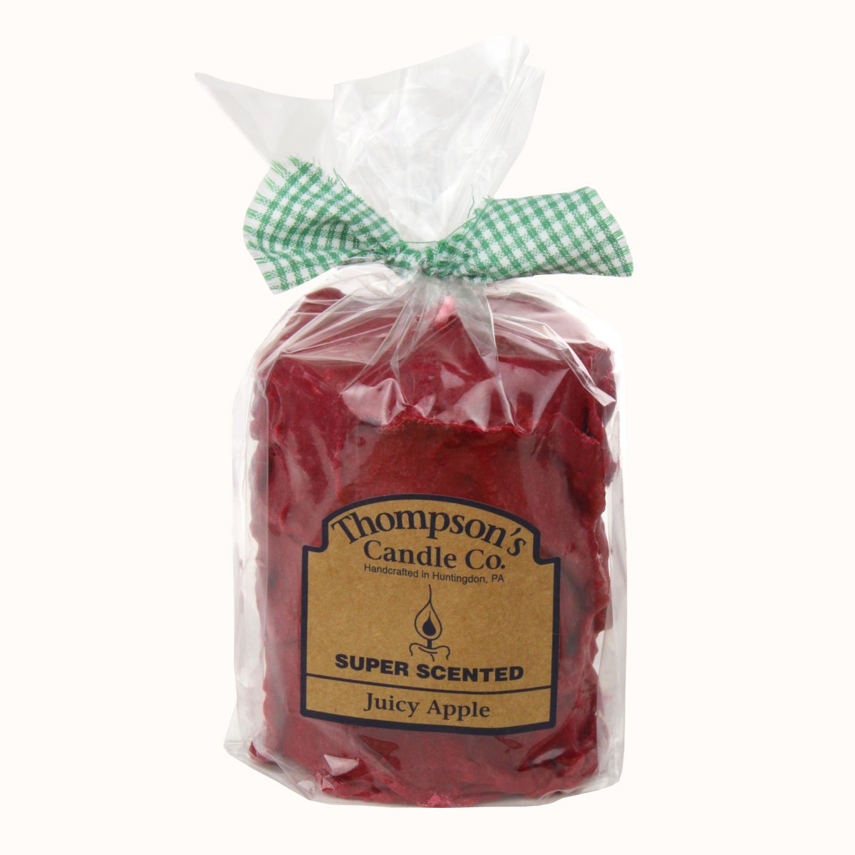 Thompson's Super Scented Juicy Apple Medium Pillar Candle - 4.25 Inch Tall, 80 Hour Burn Time - Home Decor, Aromatherapy & Relaxation Gift for Holidays, Weddings & Cozy Evenings