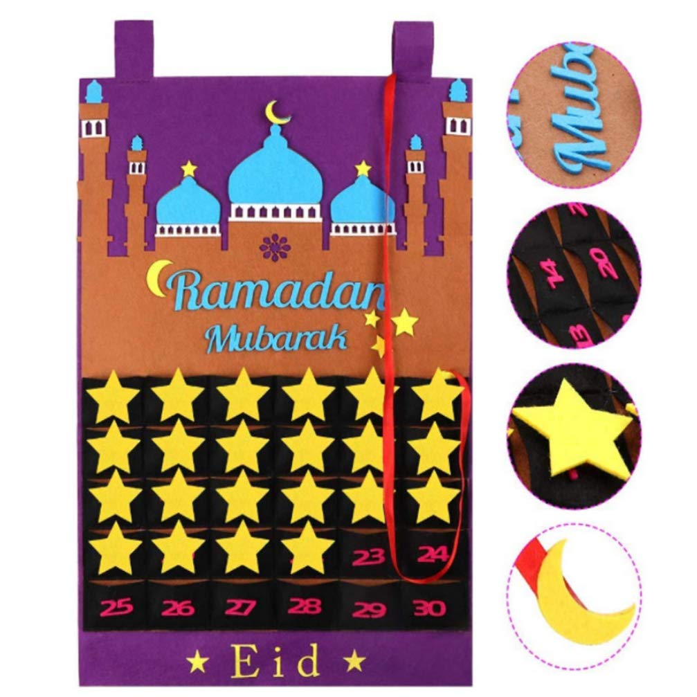 Creative Eid Countdown Calendar - Fashion Hanging Wall Decor for Ramadan & Eid Mubarak Celebrations - Kids Advent Calendar for Home, Party & Festive Decorations - Perfect for Family Gatherings & Islamic Holiday Traditions