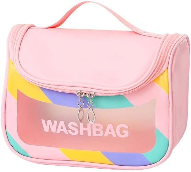 GALENO Waterproof Travel Toiletry Bag for Women - Large Cosmetic Organizer for Makeup & Travel Essentials (Pink)