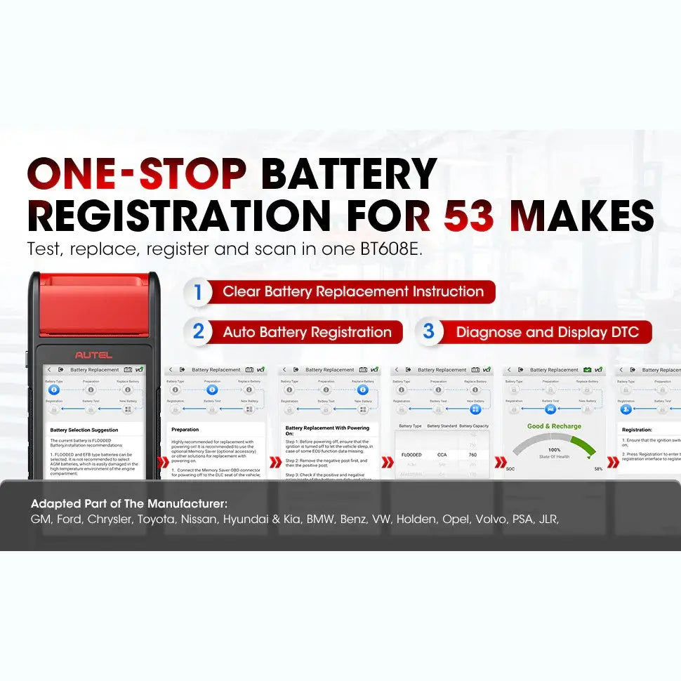 Autel MaxiBAS BT608 Professional Car Battery & Electrical System Tester Kit with Touchscreen Display - Diagnose Battery Health, Alternator, Starter for Cars, Trucks, SUVs - Perfect for Mechanics & DIY Auto Repair