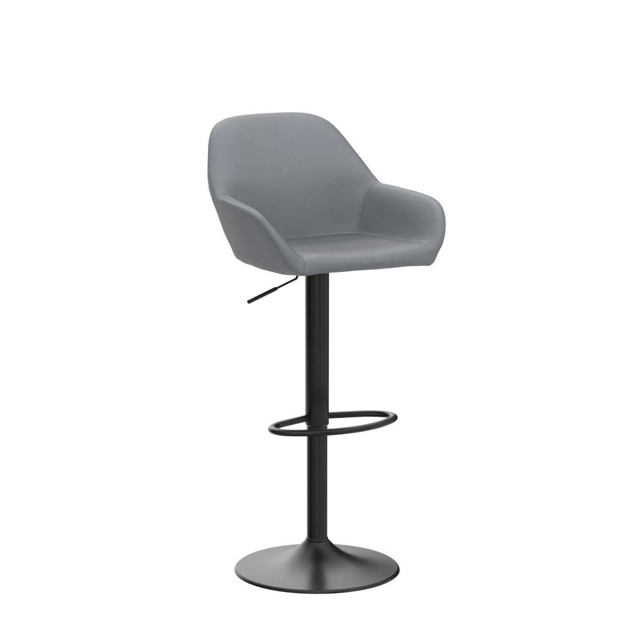 HOMCOM Adjustable Swivel Bar Stools with Footrest & Back - 2-Pack PU Leather Counter Height Stools, Steel Round Base - Perfect for Kitchen Island, Dining Room, Home Bar & Breakfast Nook - Black