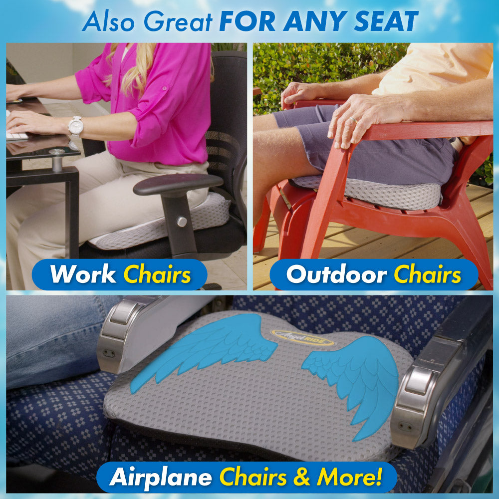 Angel Ride Deluxe Memory Foam Car Seat Cushion - Orthopedic Support for Long Drives & Office Chairs - Comfortable Back Pain Relief for Drivers & Truckers