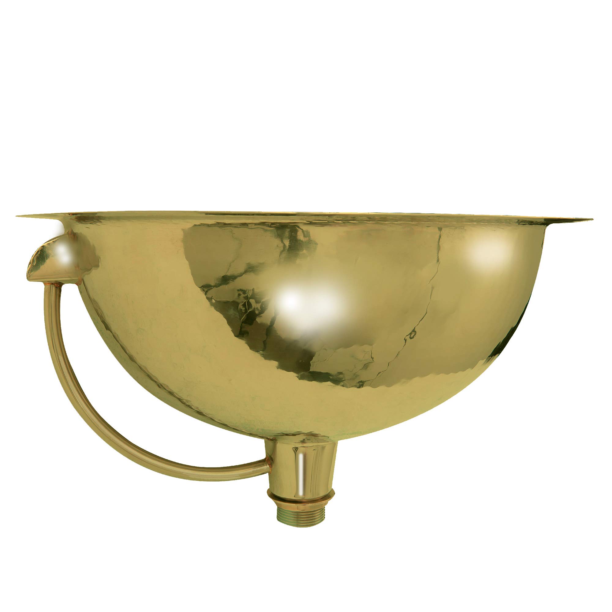 Handcrafted 15-Inch Hammered Round Vanity Sink - Solid Brass Nantucket Sinks RLB-OF for Bathroom Remodel | Farmhouse & Coastal Style Decor