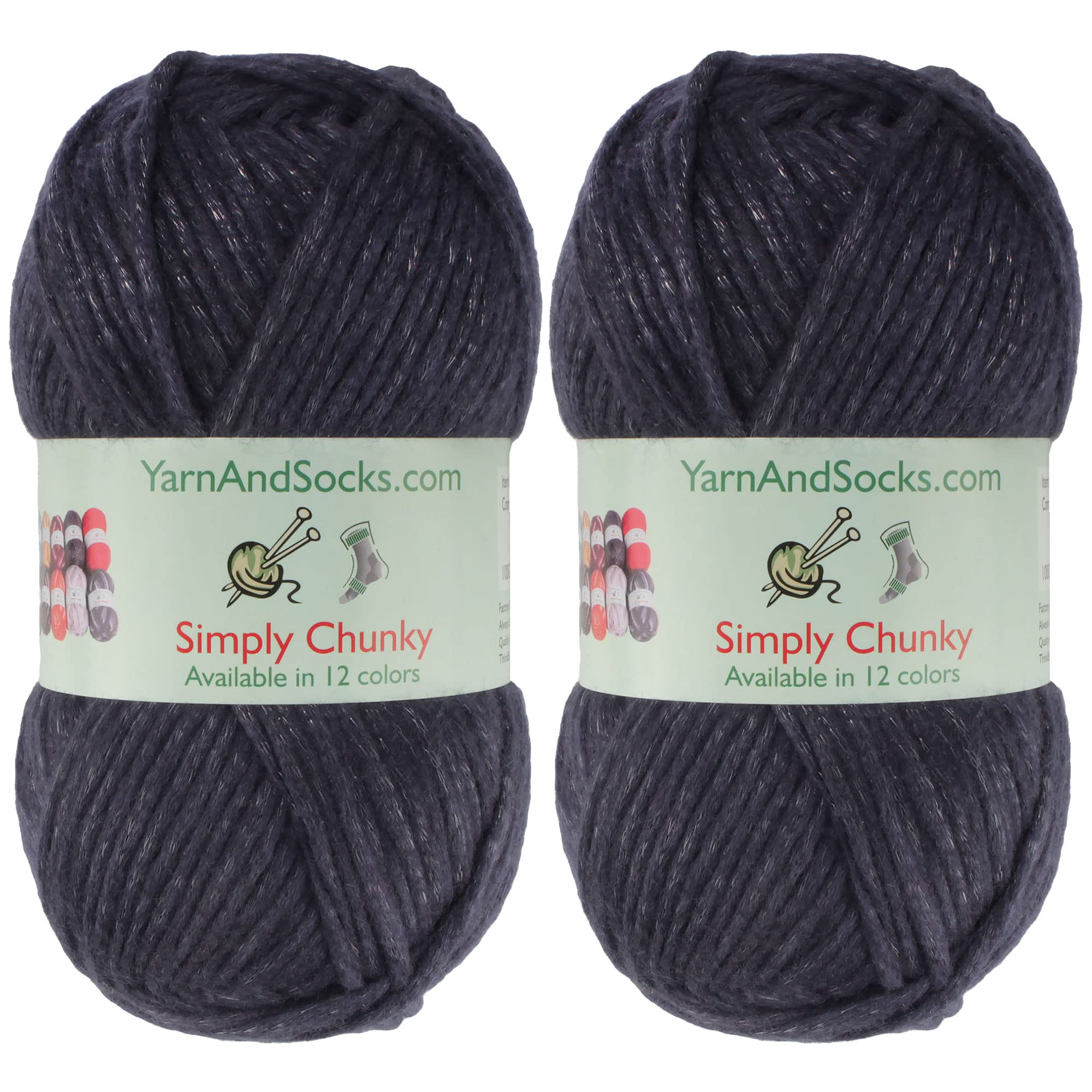 JubileeYarn Simply Chunky Yarn - Soft Bulky Acrylic Yarn for Knitting & Crocheting - Surfs Up Color - 2 Skeins (100g Each) - Perfect for Blankets, Scarves & Winter Accessories