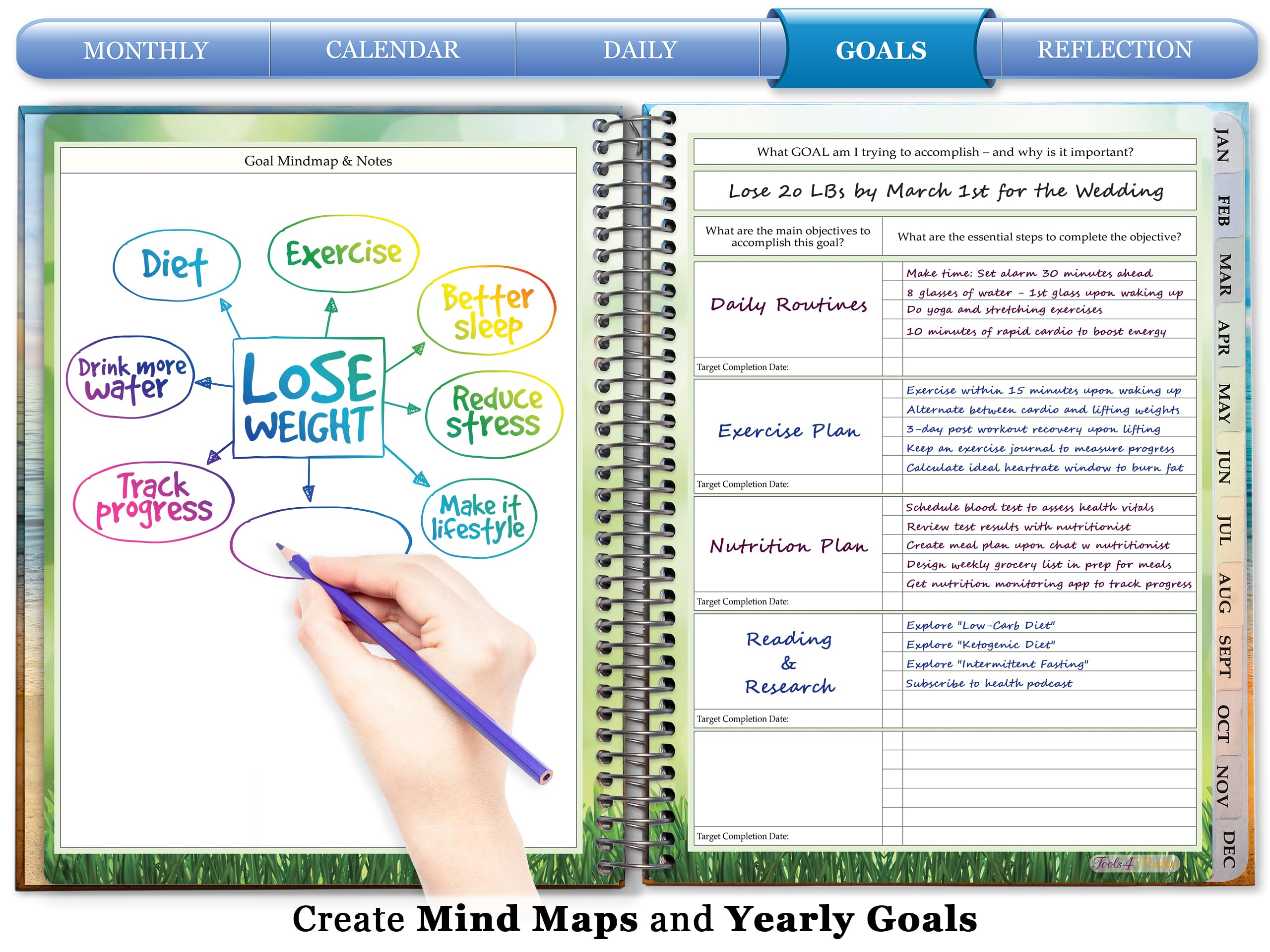 Tools4Wisdom 2025 Planner - October 2024 to December 2025 Weekly Monthly Planner - 8.5