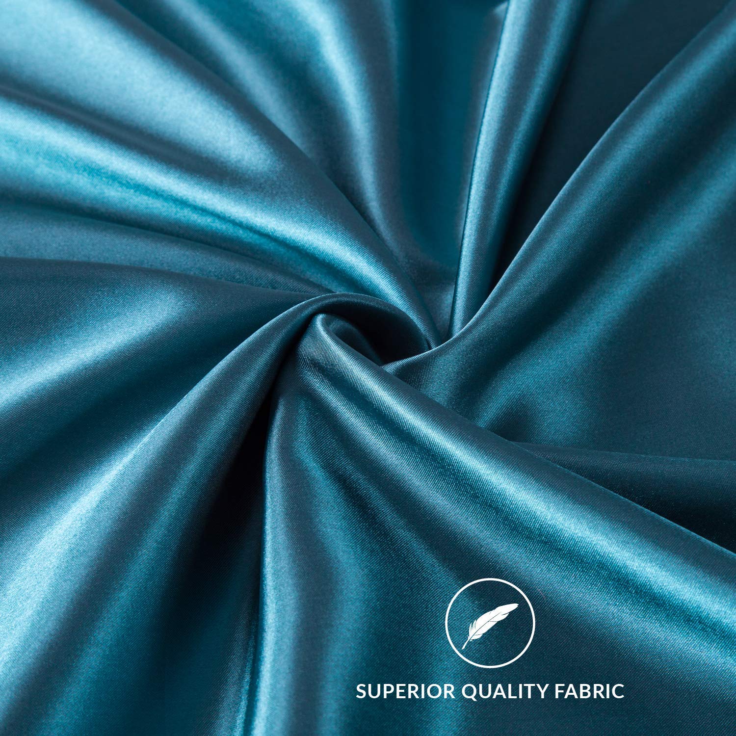 Luxury Satin Pillowcase for Hair & Skin - 2 Pack Cooling Super Soft Pillow Covers (20x30 Inches) with Envelope Closure - Teal Blue - Perfect for Beauty Sleep & Preventing Hair Frizz