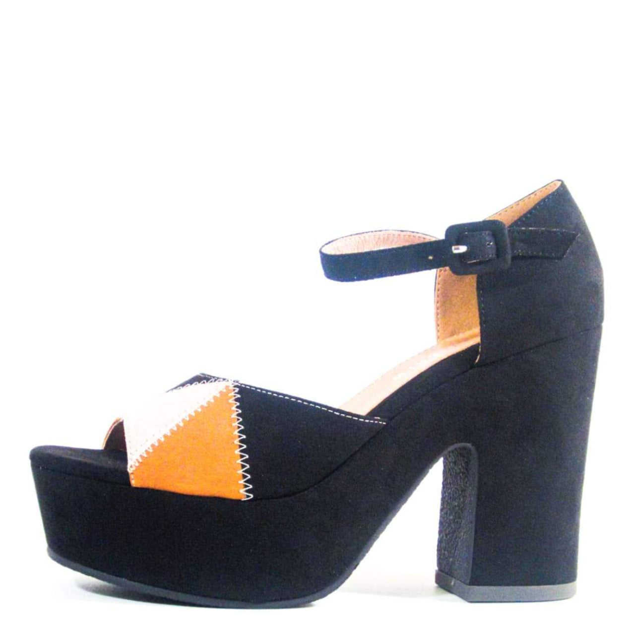 Quilted Patchwork Platform Heels for Women - Stylish Chunky High Heel Shoes for Party, Wedding & Evening Outfits