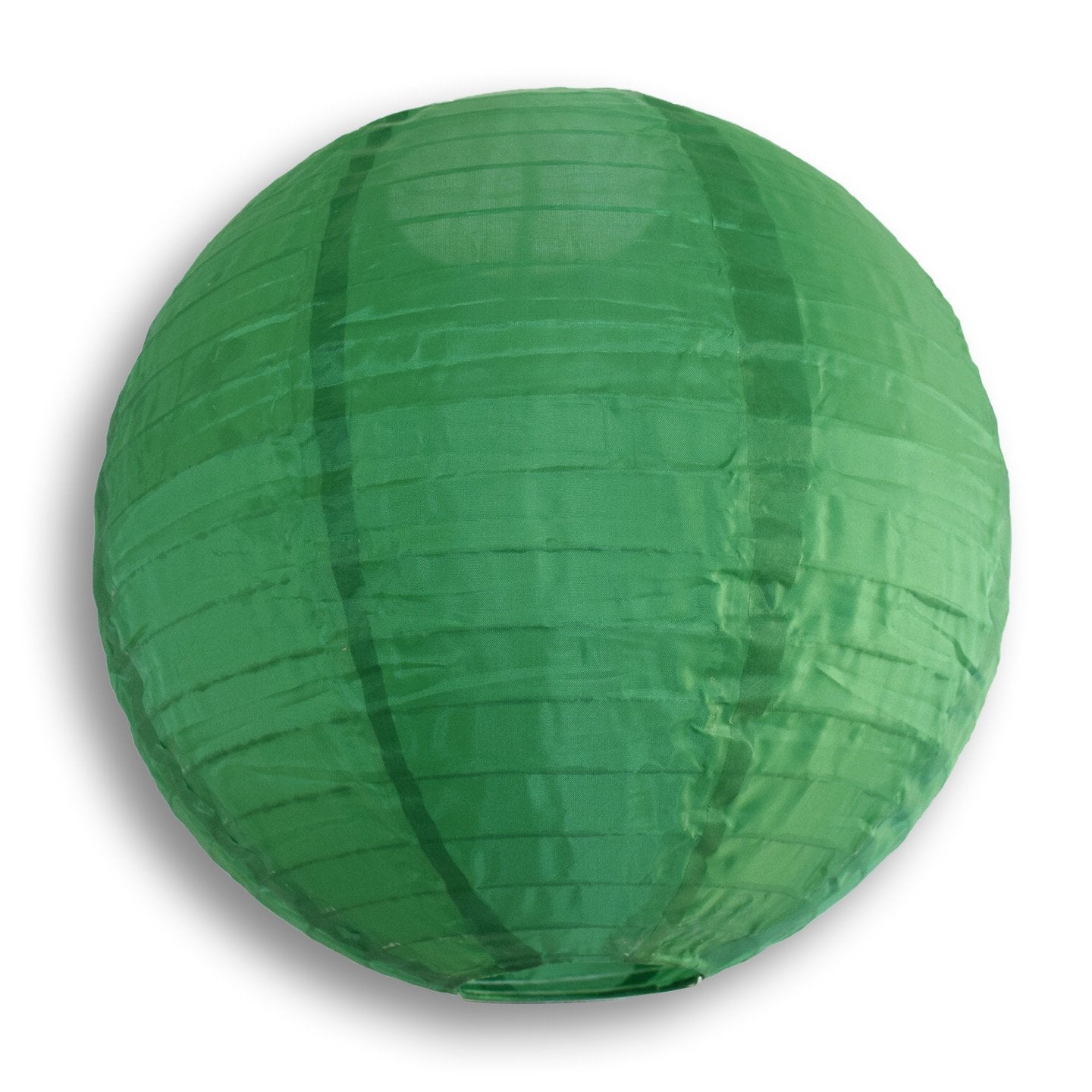 24 Inch Emerald Green Shimmering Nylon Lantern with Parallel Ribbing - Durable Hanging Decoration for Outdoor Patio, Garden Party & Home Decor