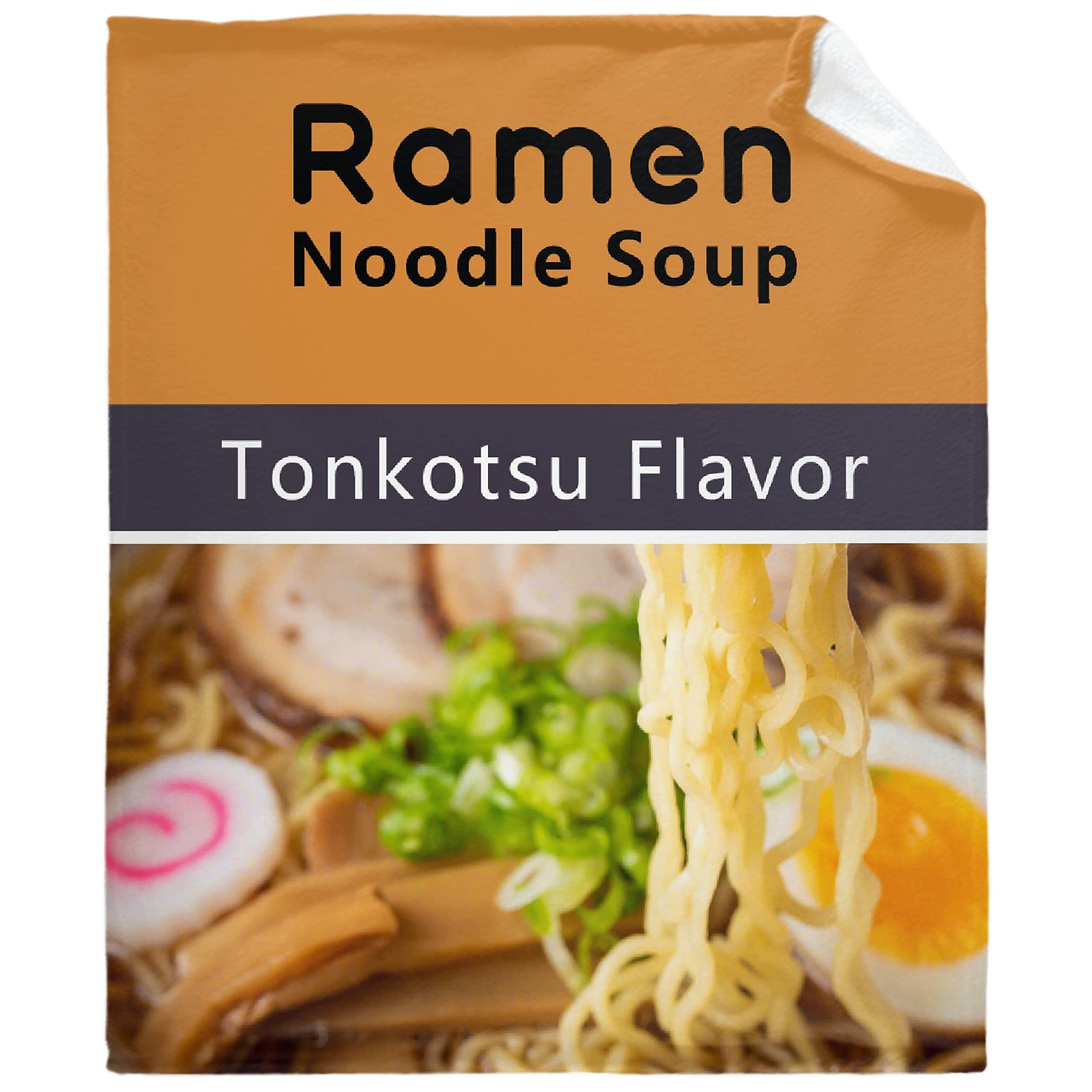Soft Microfiber Ramen Noodle Soup Tonkotsu Flavor Blanket - Funny Food Lover Flannel Throw for Bed, Couch & Sofa - Cozy 50