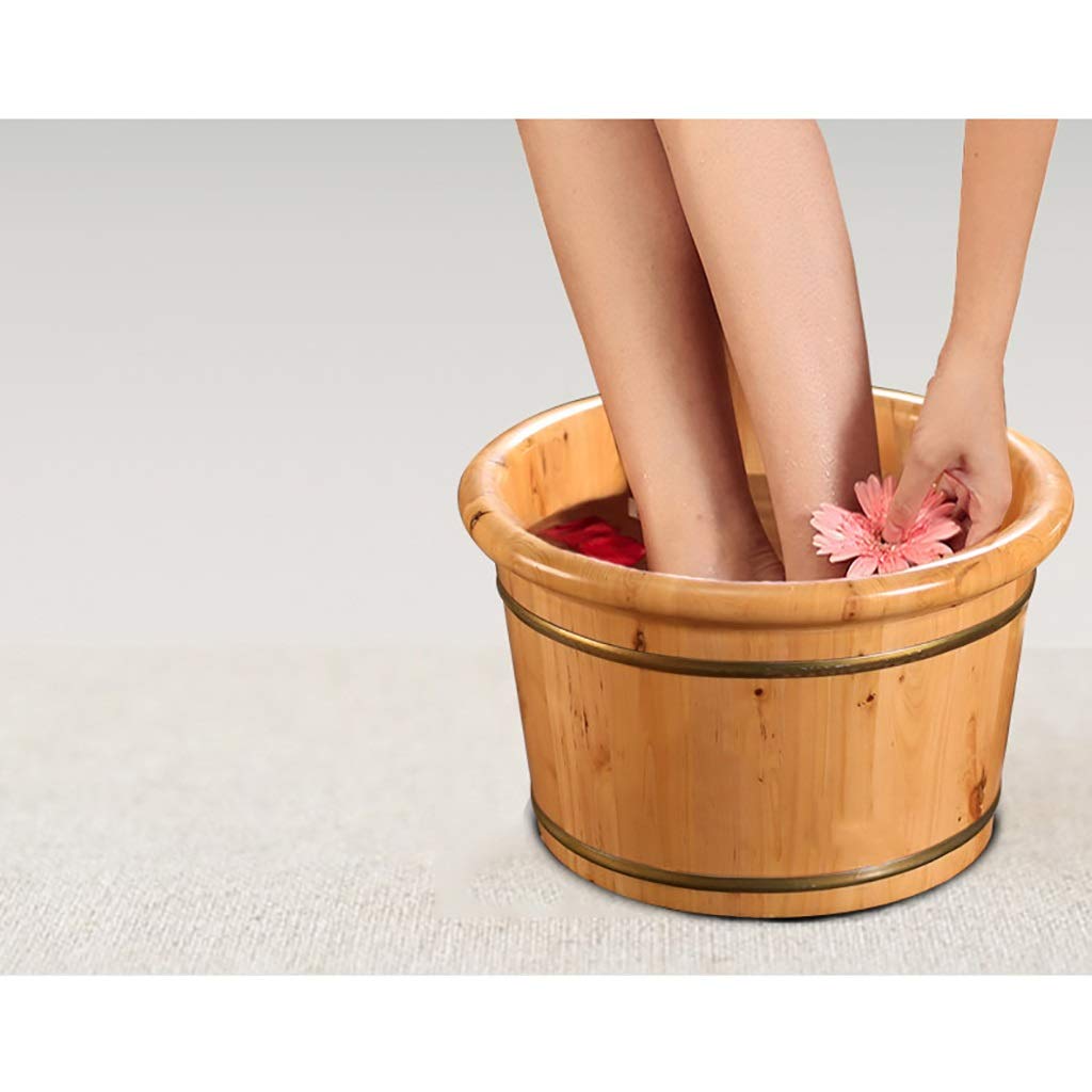 Wooden Foot Bath Tub for Home Spa - Relaxing Foot Massage & Sauna Set with Bucket - Perfect for Pedicures, Aromatherapy & Stress Relief