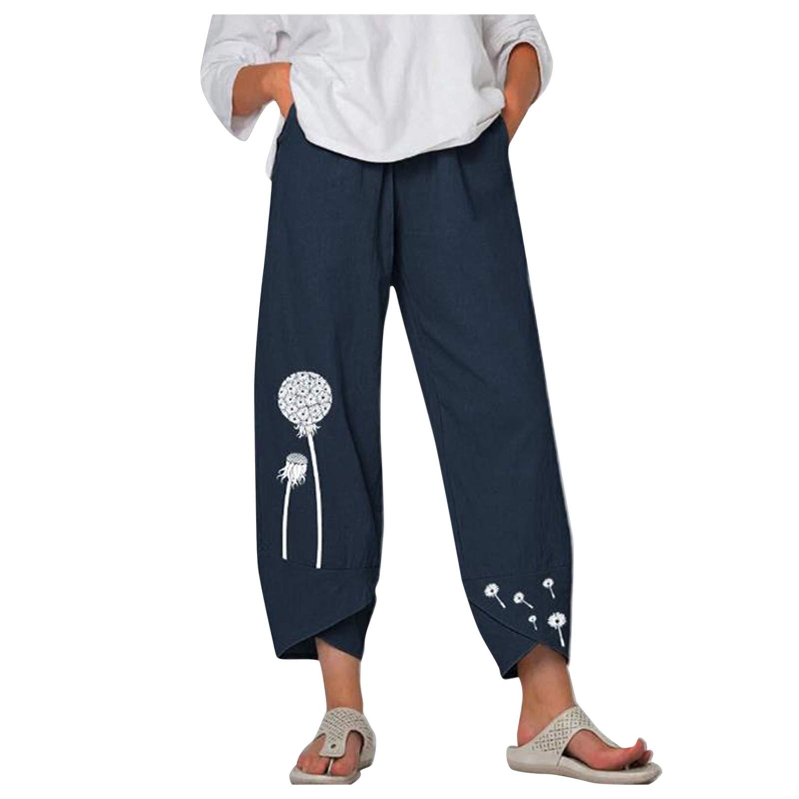 Haoricu Women's Pajama Pants with Pockets - Elastic Waistband, Printed Lounge Pants, Insulated Athletic Sleepwear for Yoga, Home & Travel