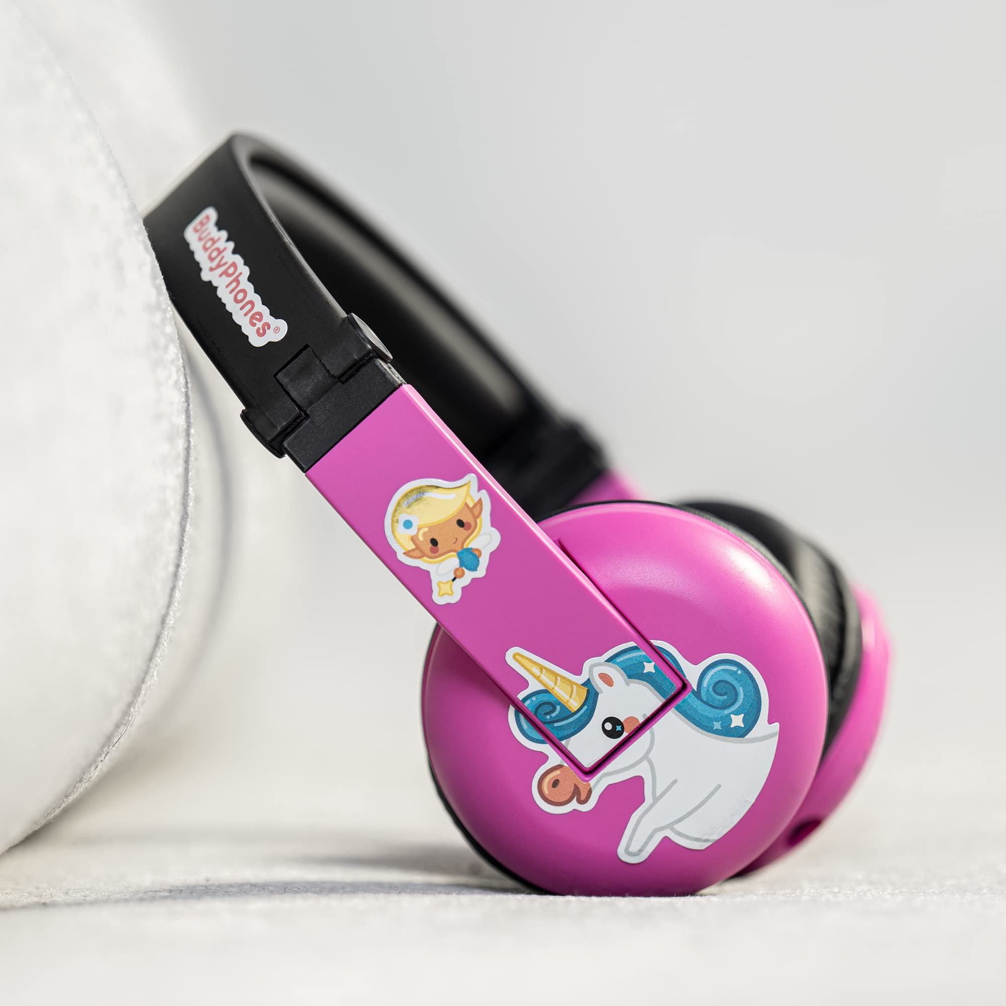 Amazon Exclusive Volume-Limiting Bluetooth BuddyPhones for Kids Ages 3-7 | PlayTime Pink | Safe Headphones for School, Travel & Home Learning