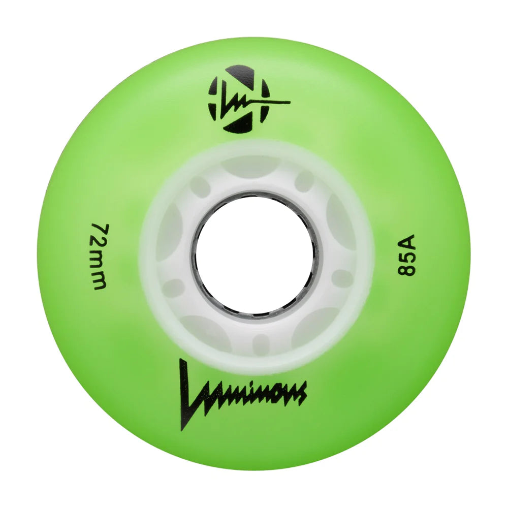 Glow Luminous 72mm LED Light Up Skateboard Wheels - Perfect for Night Skating, Longboard & Cruiser Boards - Glow in The Dark Wheels for Safety & Fun