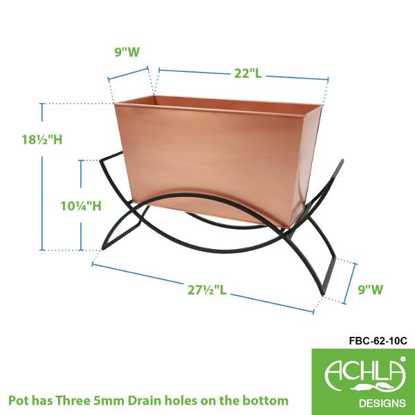 Odile Planter with Copper Plated Flower Box - Modern Home & Office Decor for Indoor Plants, Succulents, and Flowers | Perfect for Living Room, Bedroom, or Desk Decorations