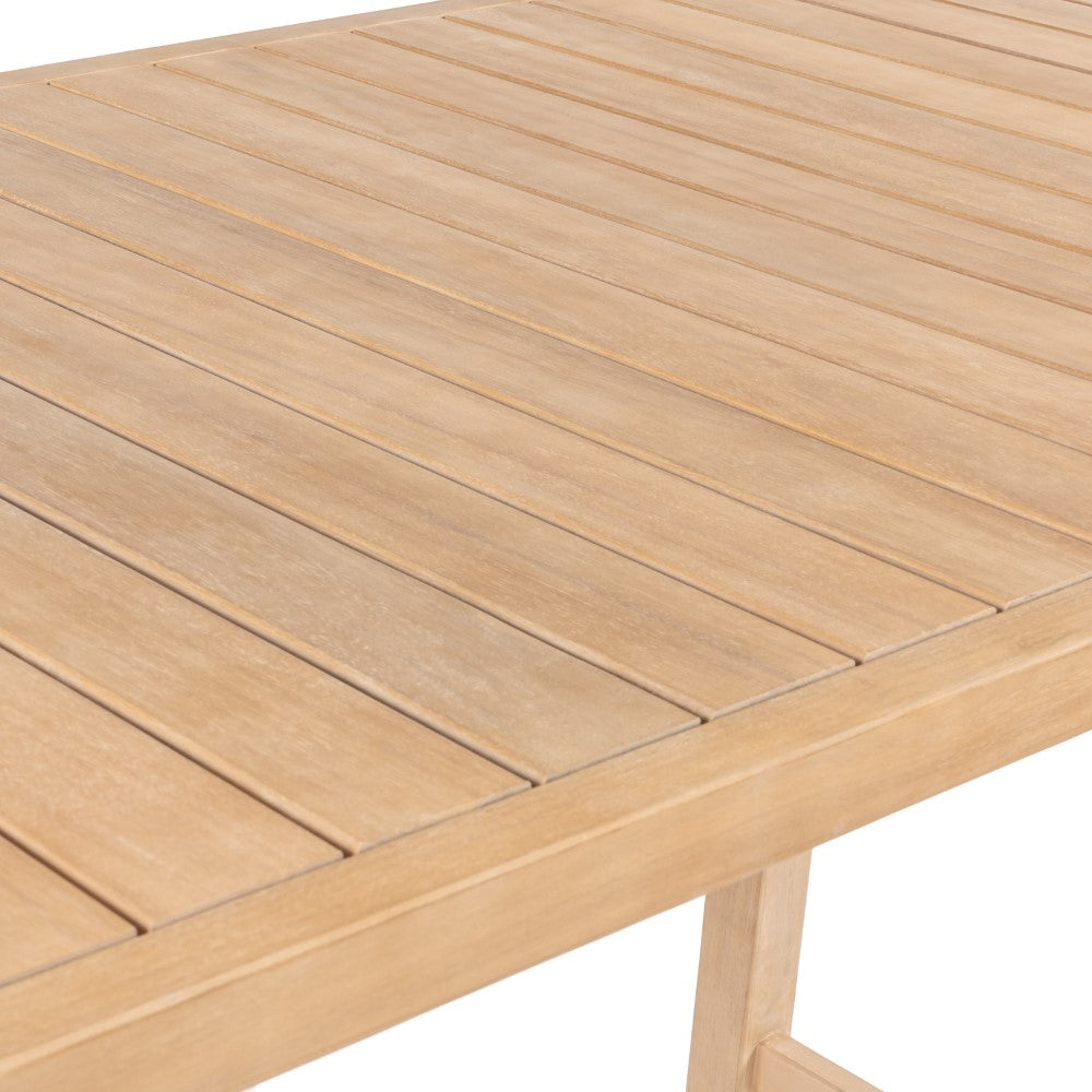 Porto Modern Coastal 3-Piece Acacia Wood Outdoor Bar Set with Weather-Resistant Cushions - Patio, Deck, Poolside & Backyard Dining Furniture for Entertaining